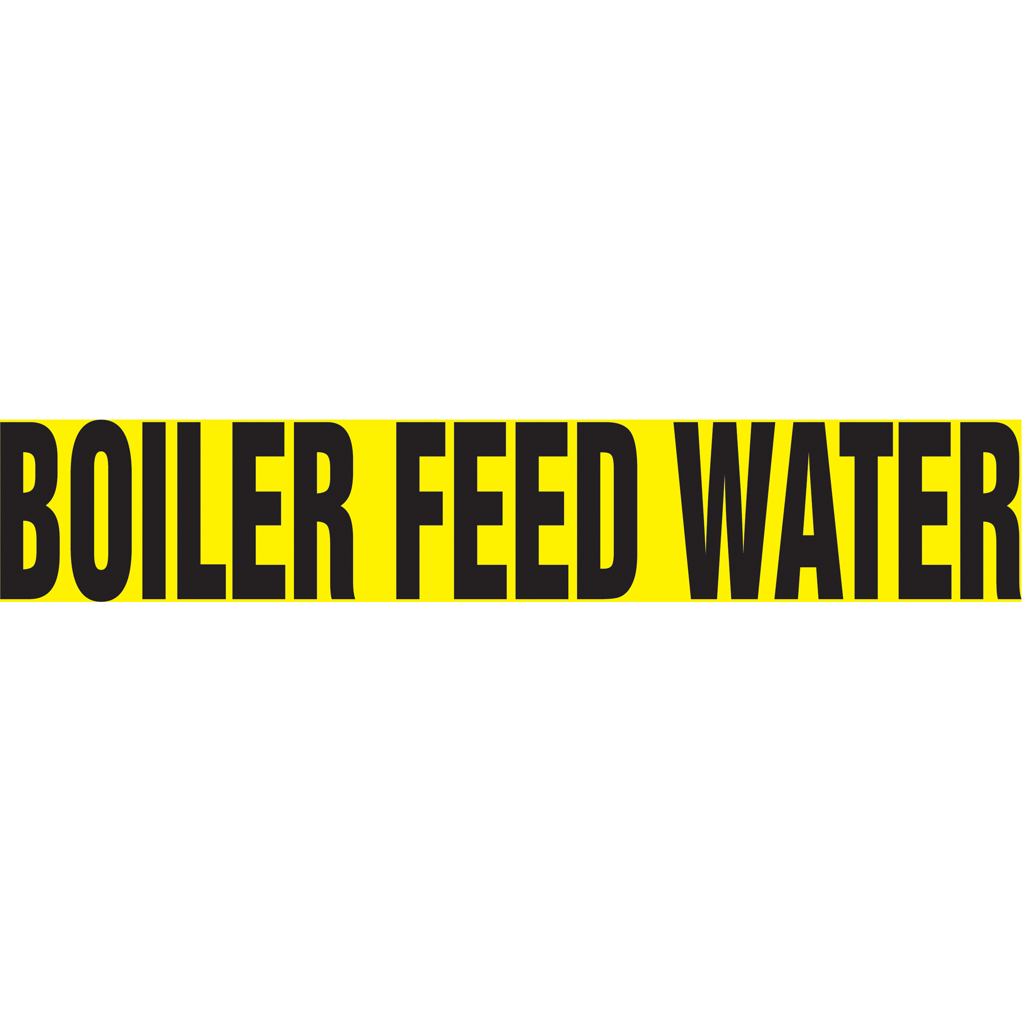 Marqueur de tuyau "Boiler Feed Water" Snap TiteMC, À pression, 9" h x 8" la, Noir sur jaune
