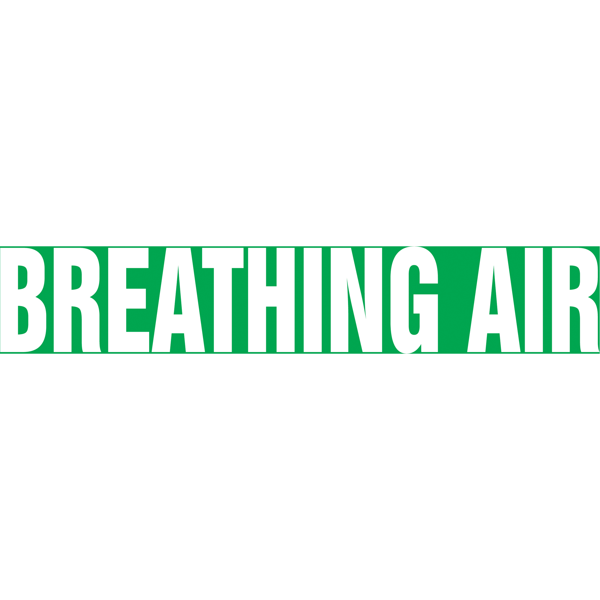 Marqueur de tuyau "Breathing Air" Snap TiteMC, À pression, 14" h x 12" la, Blanc/vert