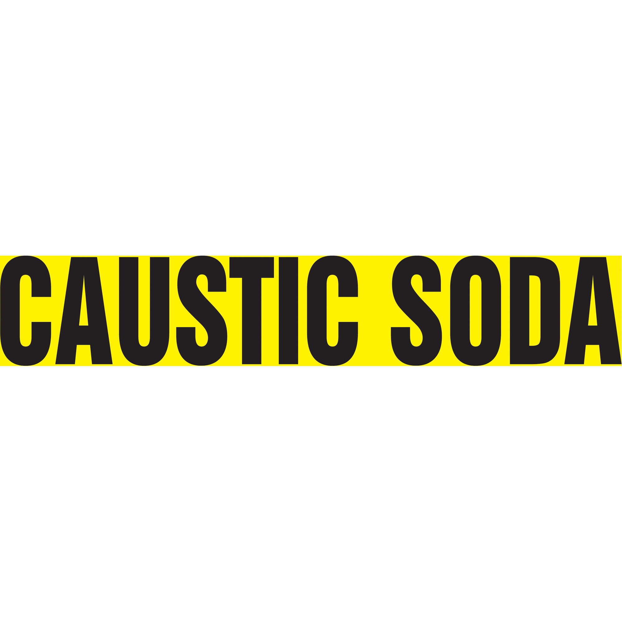 Marqueur de tuyau "Caustic Soda" Snap TiteMC, À pression, 14" h x 12" la, Noir sur jaune