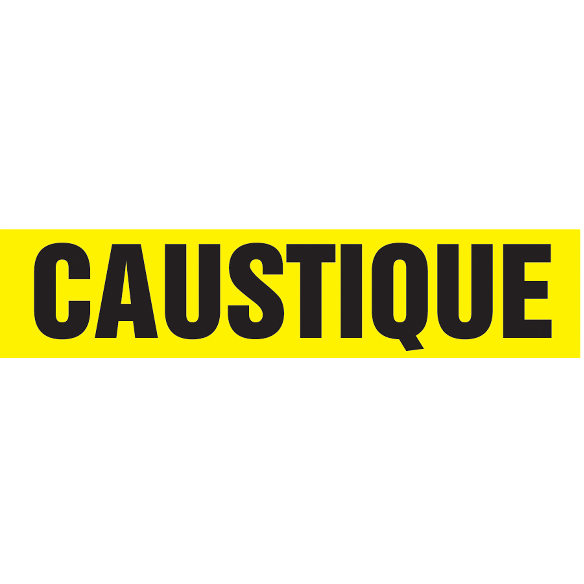 Marqueur de tuyau "Caustique" Snap TiteMC, À pression, 14" h x 12" la, Noir sur jaune