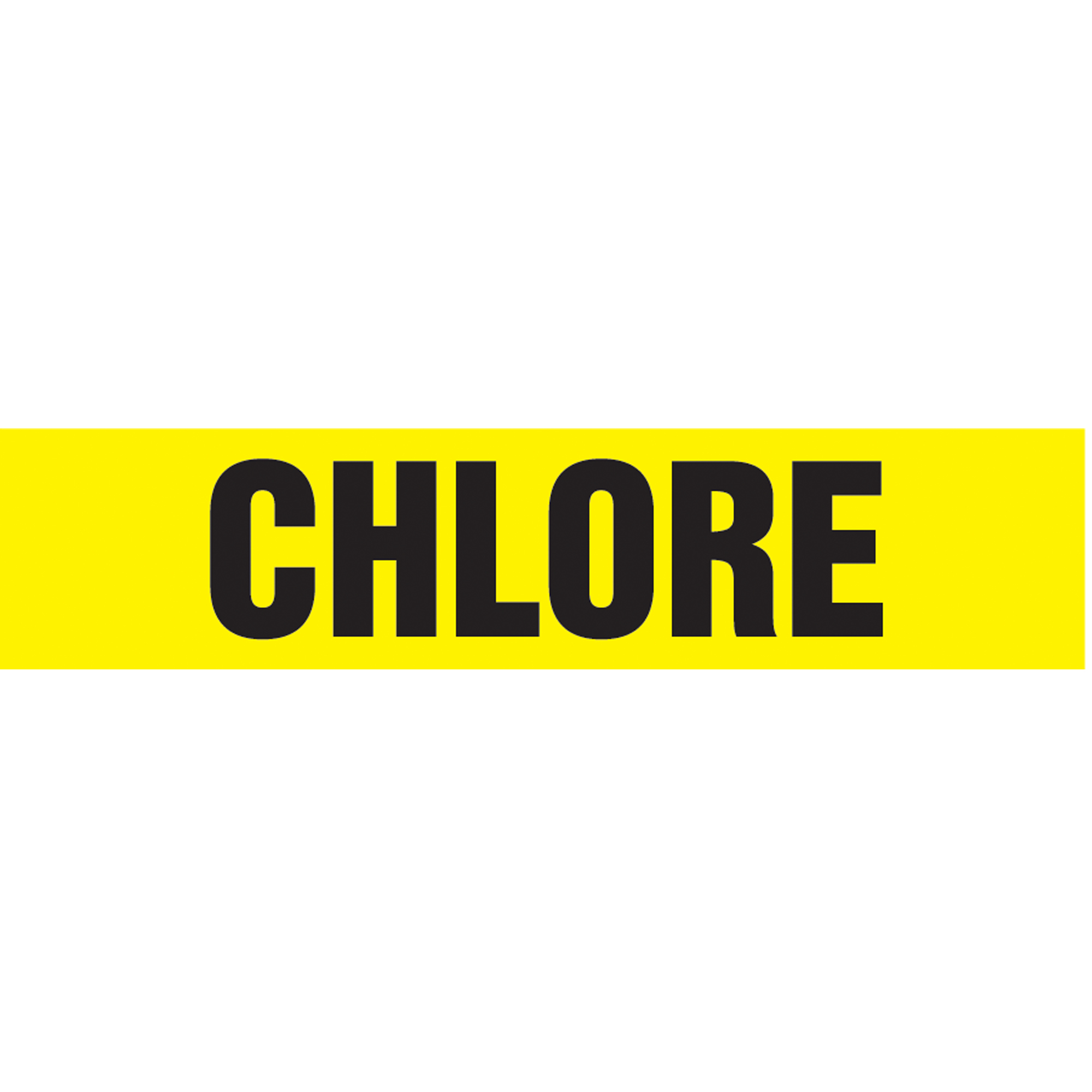 Marqueur de tuyau "Chlore" Snap TiteMC, À pression, 14" h x 12" la, Noir sur jaune