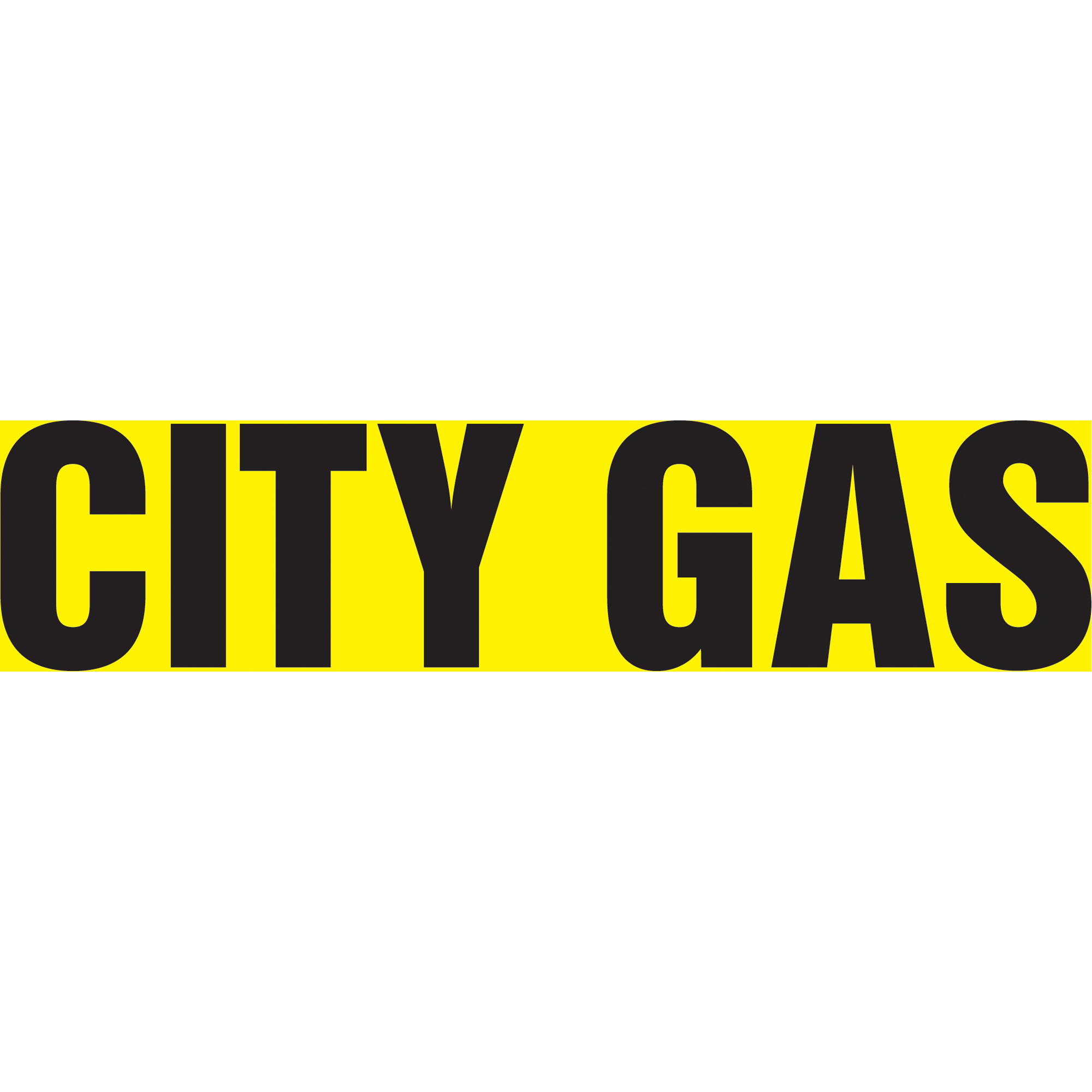 Marqueur de tuyau "City Gas" Snap TiteMC, À pression, 14" h x 12" la, Noir sur jaune