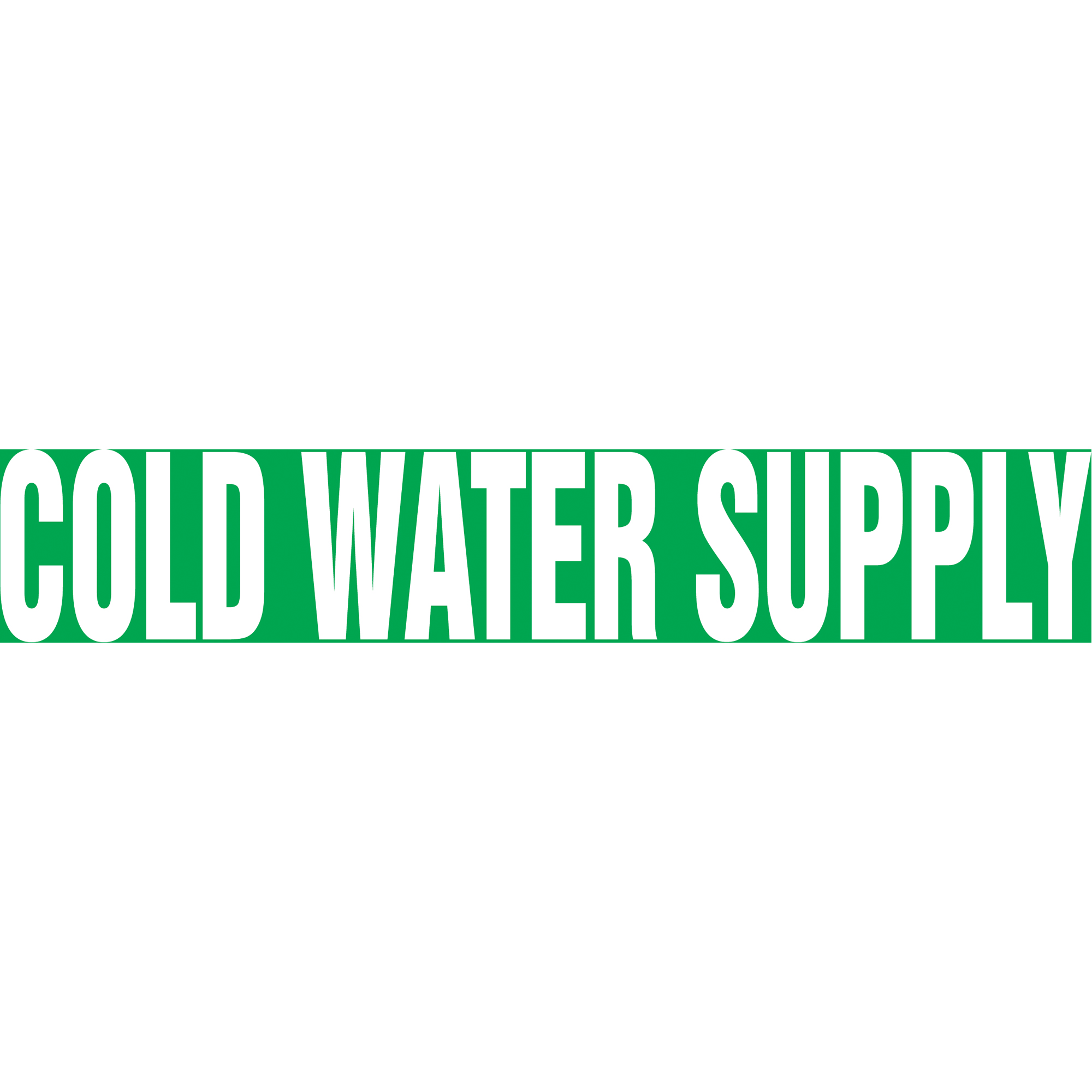 Marqueur de tuyau "Cold Water Supply" Snap TiteMC, À pression, 14" h x 12" la, Blanc/vert