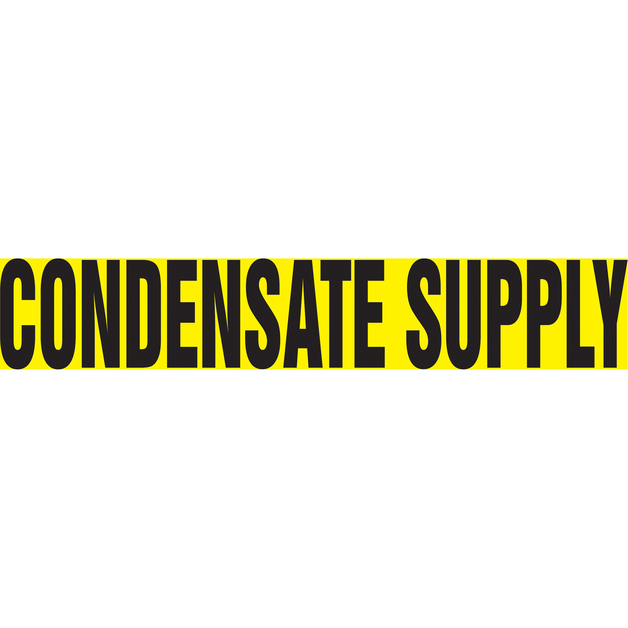 Marqueur de tuyau "Condensate Supply", Autocollant, 1-1/2" h x 8" la, Noir sur jaune