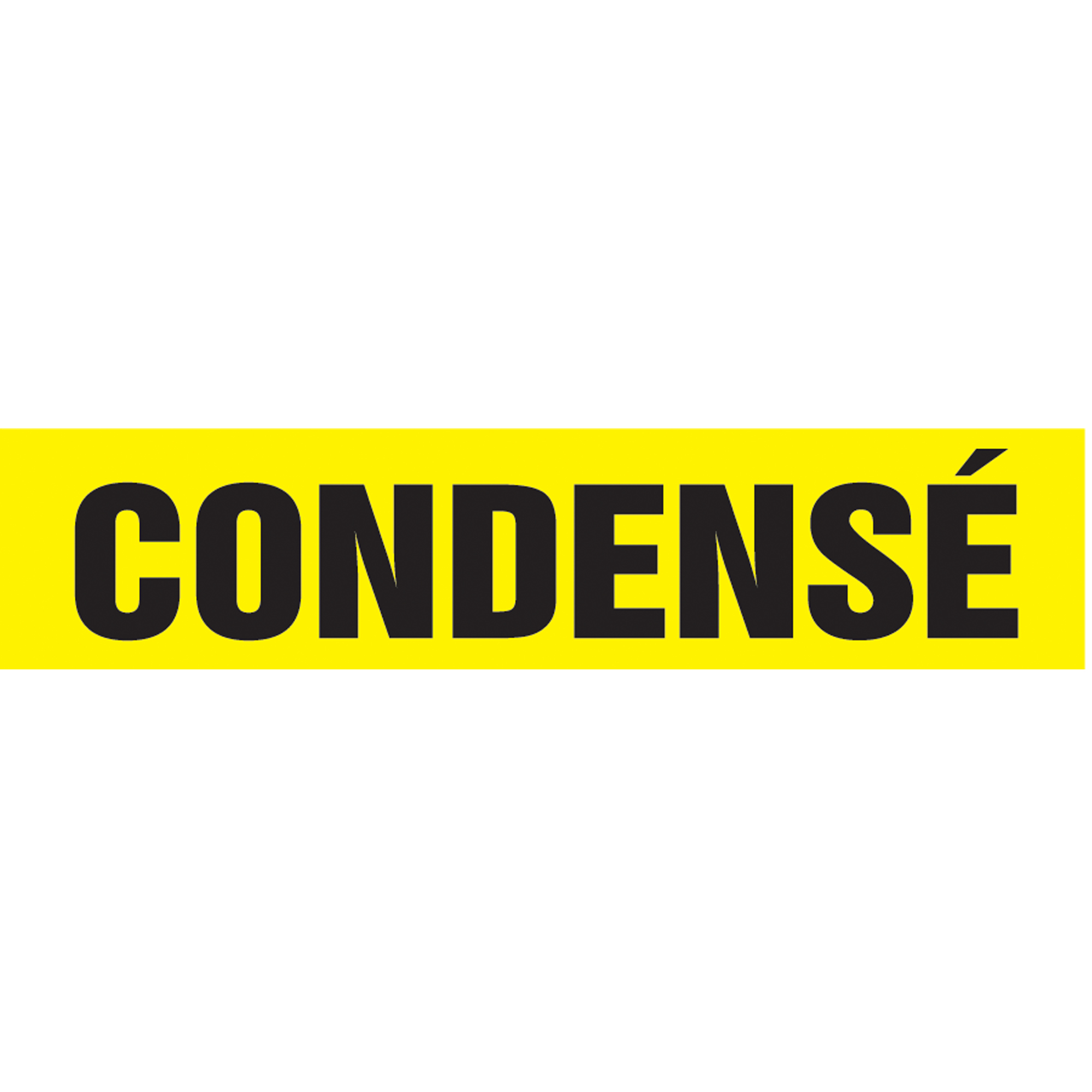 Marqueur de tuyau "Condensé" Snap TiteMC, À pression, 14" h x 12" la, Noir sur jaune