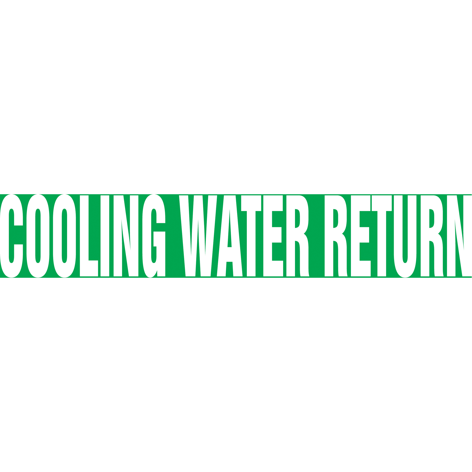 Marqueur de tuyau "Cooling Water Return" Snap TiteMC, À pression, 14" h x 12" la, Blanc/vert
