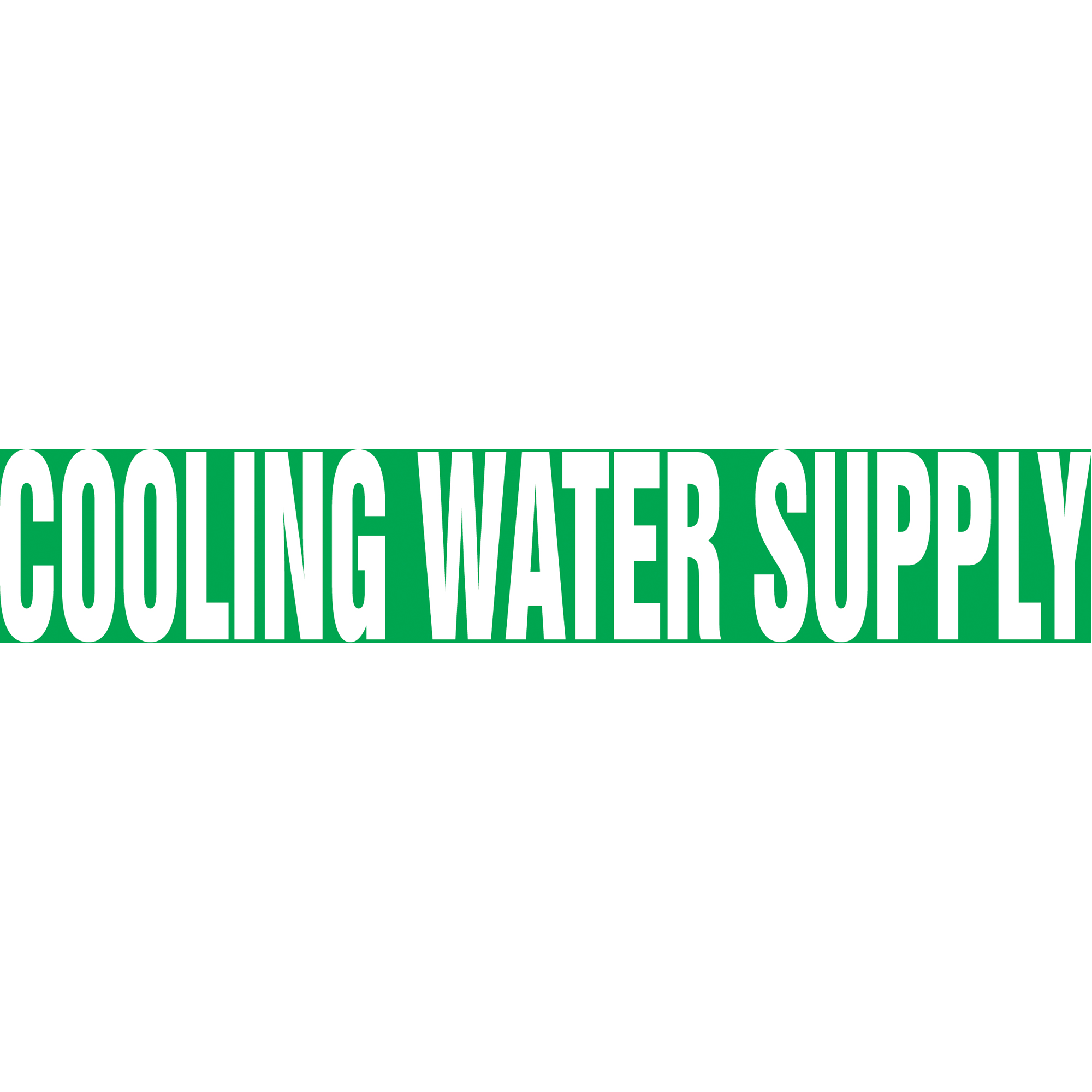 Marqueur de tuyau "Cooling Water Supply" Snap TiteMC, À pression, 14" h x 12" la, Blanc/vert