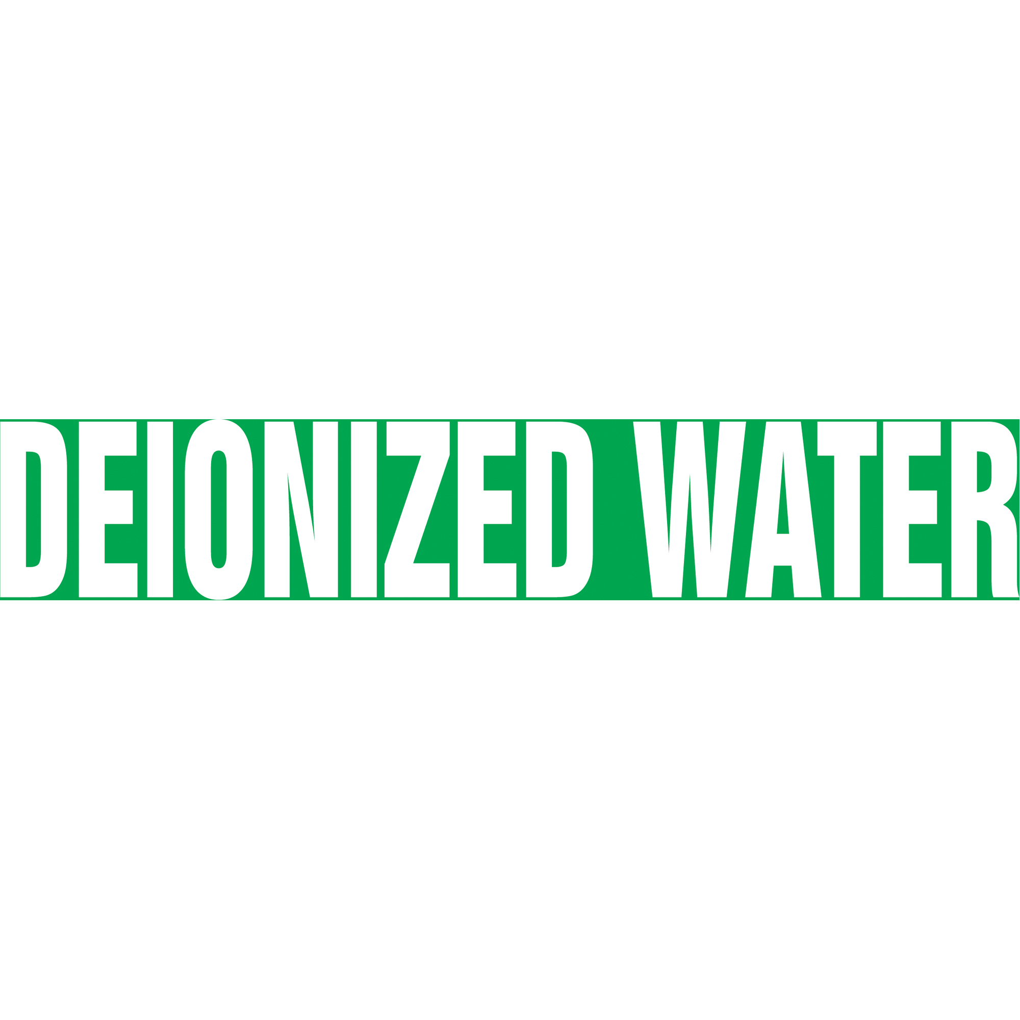 Marqueur de tuyau "Deionized Water" Snap TiteMC, À pression, 14" h x 12" la, Blanc/vert