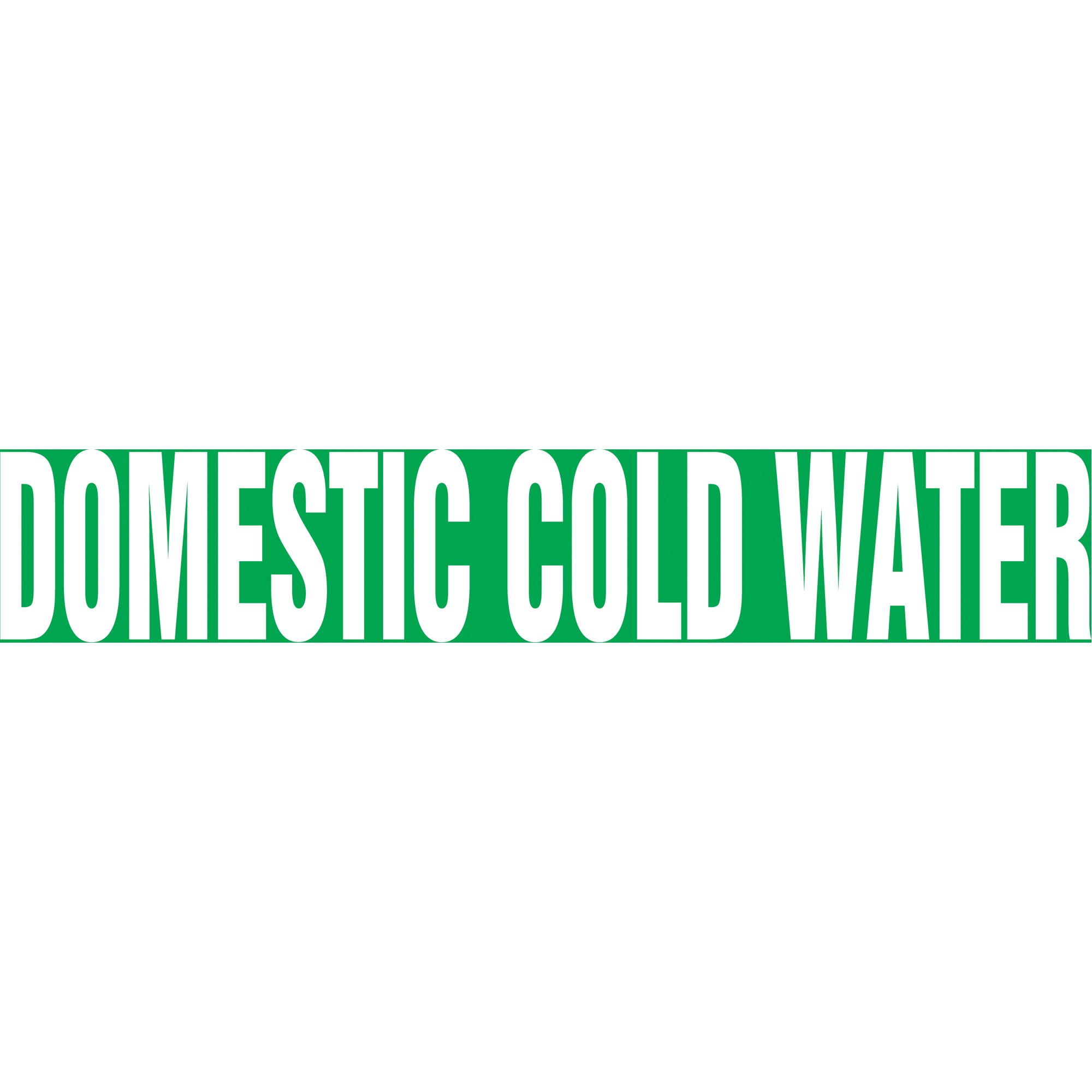 Marqueur de tuyau "Domestic Cold Water" Snap TiteMC, À pression, 14" h x 12" la, Blanc/vert