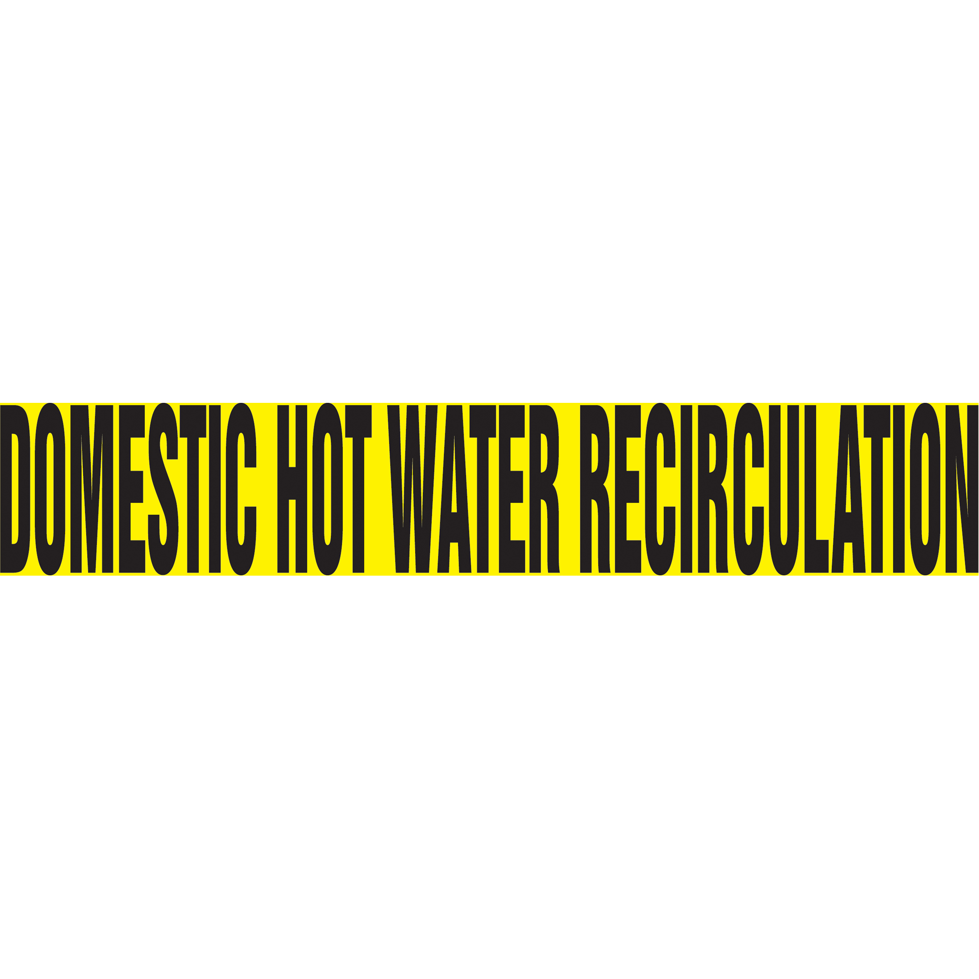 Marqueur de tuyau "Domestic Hot Water Recirculation" Snap TiteMC, À pression, 6" h x 8" la, Noir sur jaune