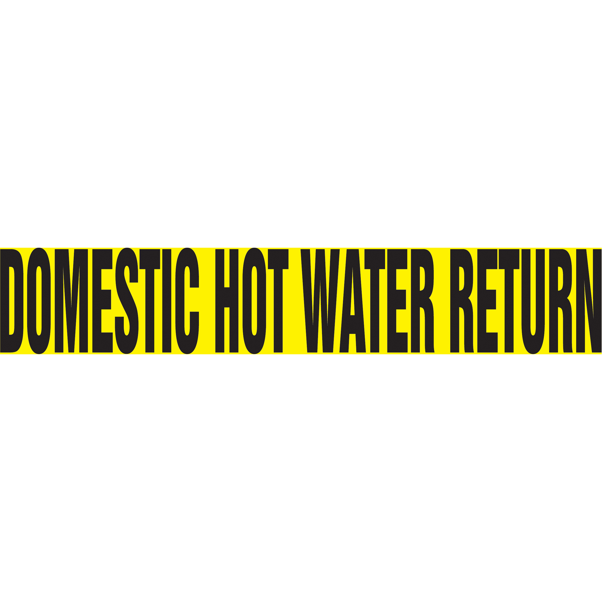 Marqueur de tuyau "Domestic Hot Water Return" Snap TiteMC, À pression, 6" h x 8" la, Noir sur jaune