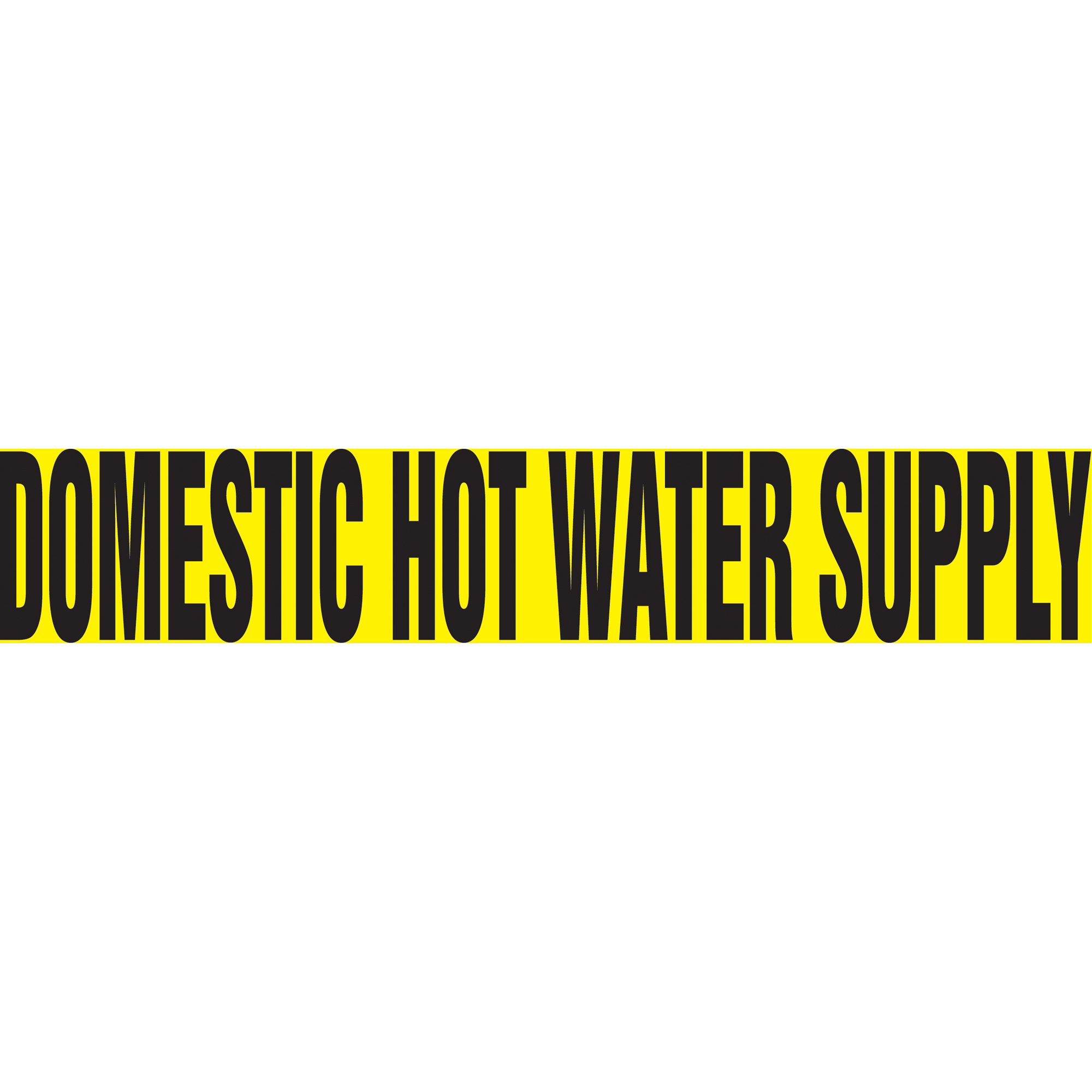 Marqueur de tuyau "Domestic Hot Water Supply" Snap TiteMC, À pression, 14" h x 12" la, Noir sur jaune