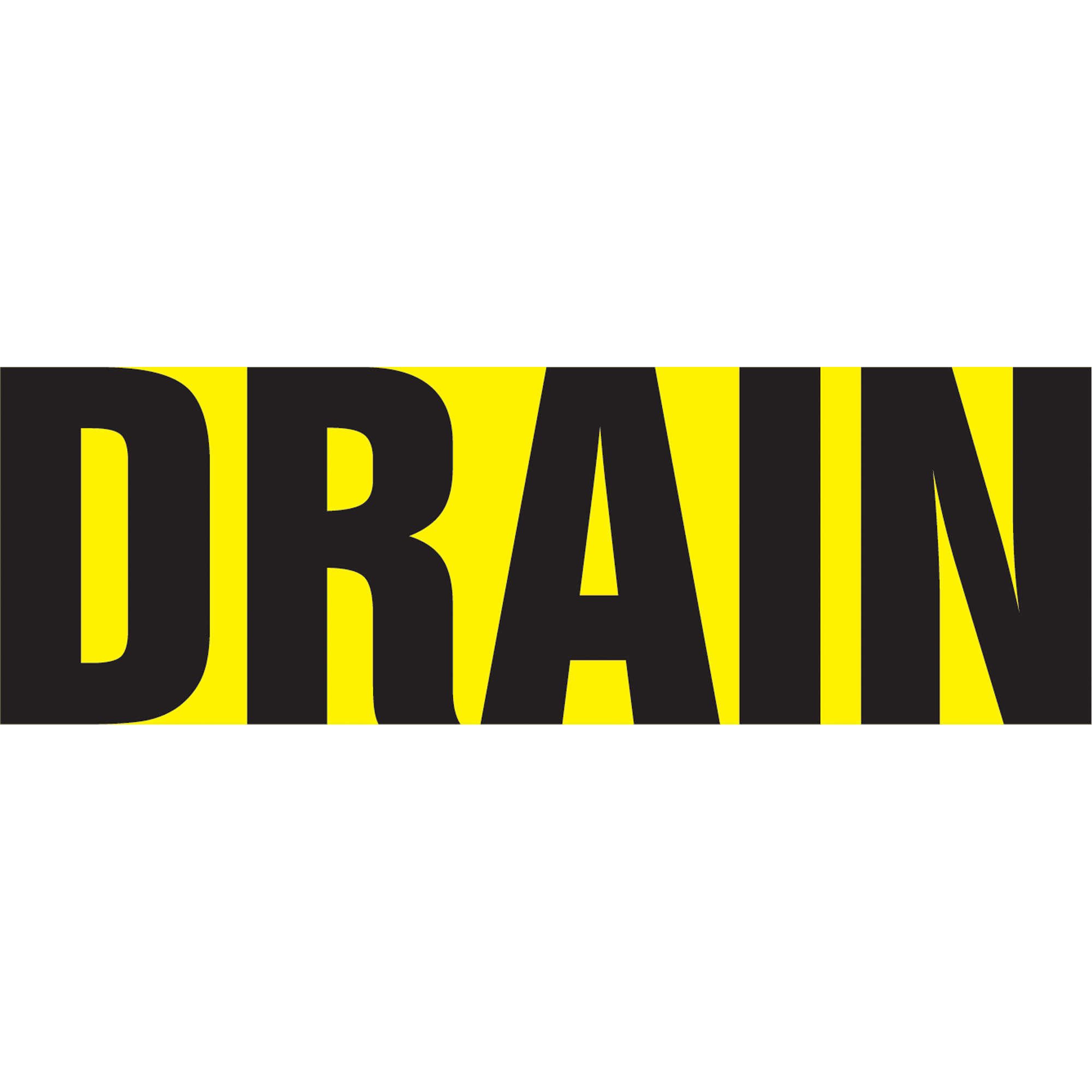 Marqueur de tuyau "Drain" Snap TiteMC, À pression, 14" h x 12" la, Noir sur jaune