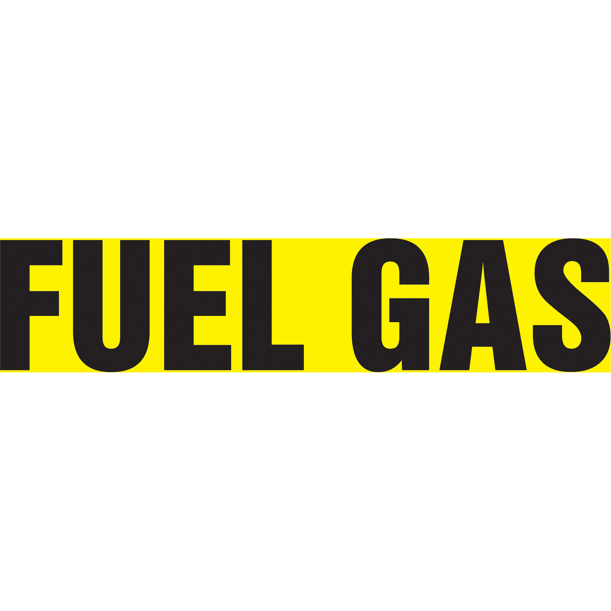 Marqueur de tuyau "Fuel Gas" Snap TiteMC, À pression, 14" h x 12" la, Noir sur jaune