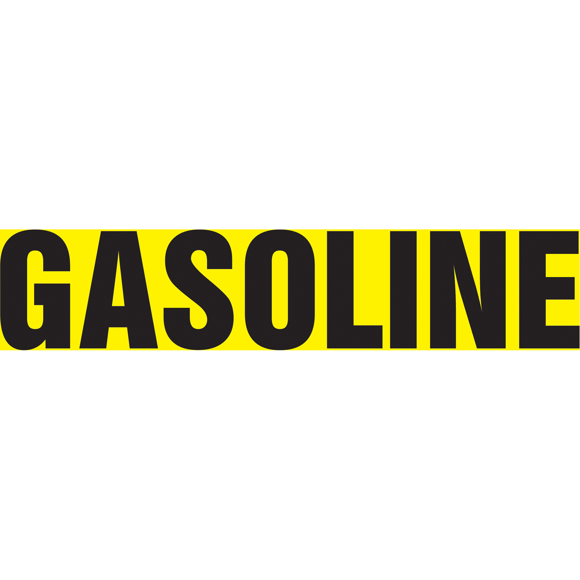 Marqueur de tuyau "Gasoline", Autocollant, 1-1/2" h x 8" la, Noir sur jaune