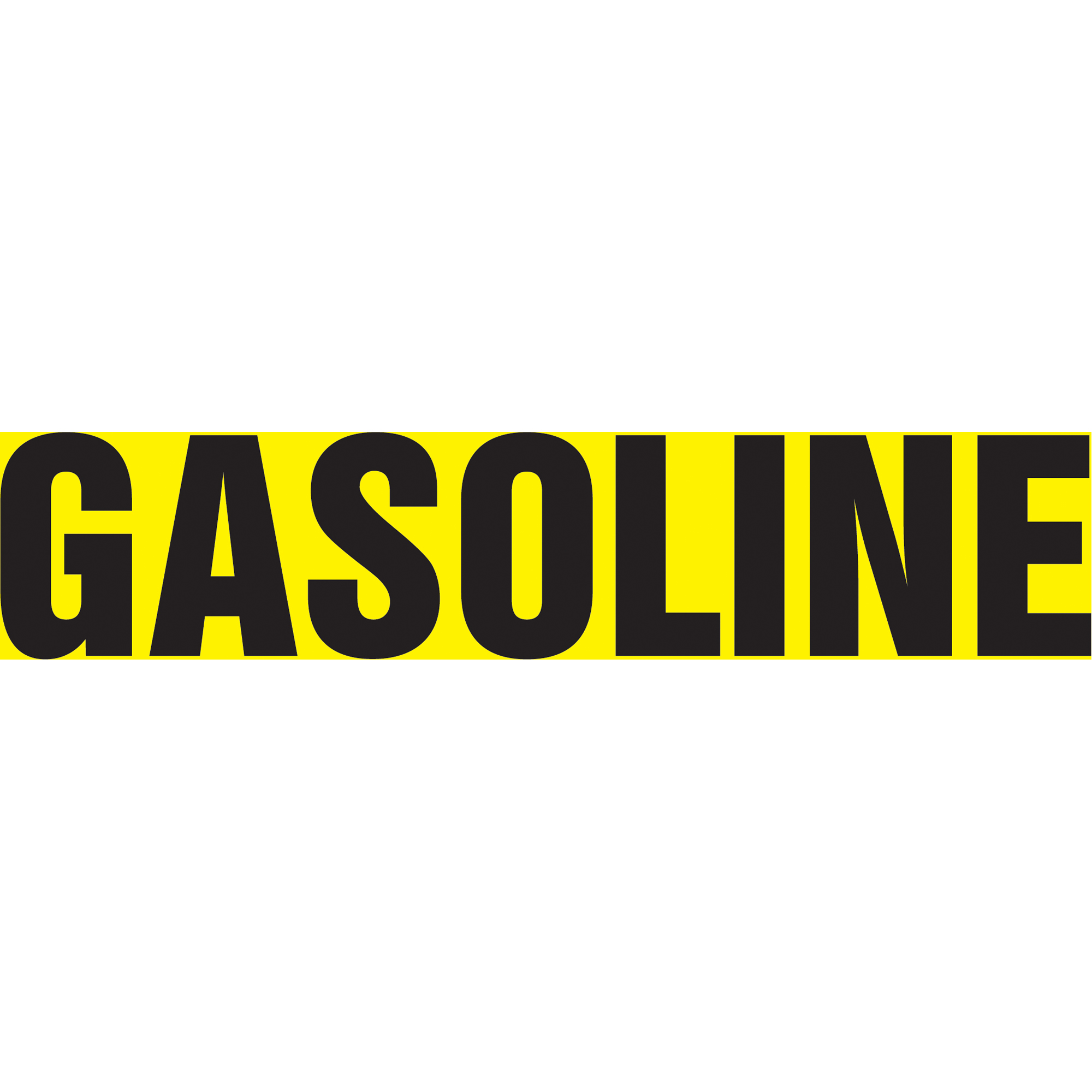 Marqueur de tuyau "Gasoline" Snap TiteMC, À pression, 14" h x 12" la, Noir sur jaune
