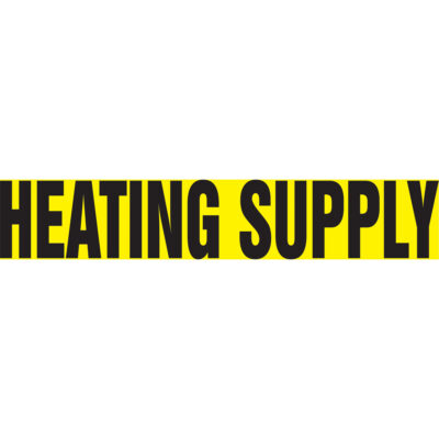 Marqueur de tuyau "Heating Supply" Snap TiteMC, À pression, 14" h x 12" la, Noir sur jaune