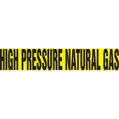 Marqueur de tuyau "High Pressure Natural Gas" Snap TiteMC, À pression, 14" h x 12" la, Noir sur jaune