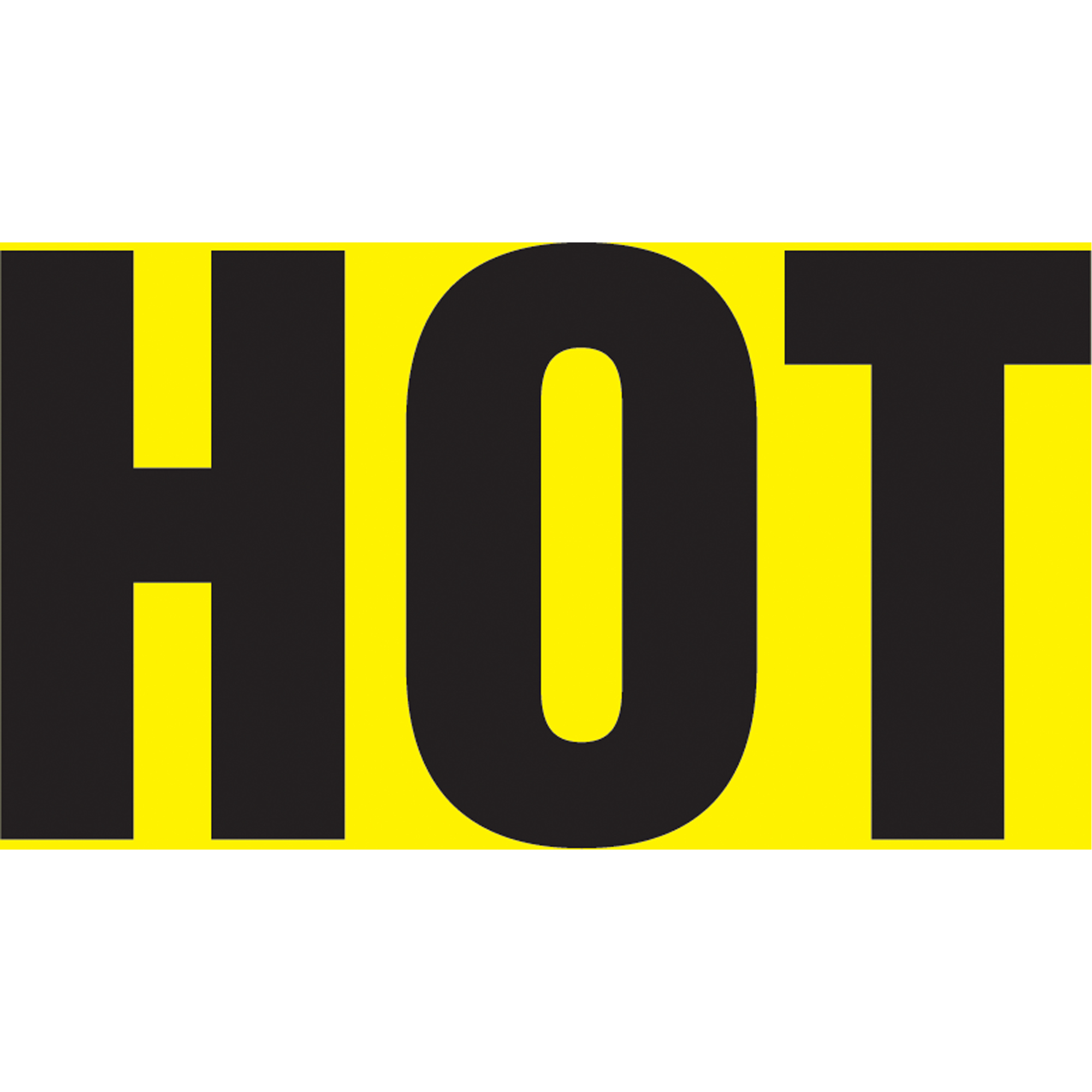 Marqueur de tuyau "Hot" Snap TiteMC, À pression, 14" h x 12" la, Noir sur jaune