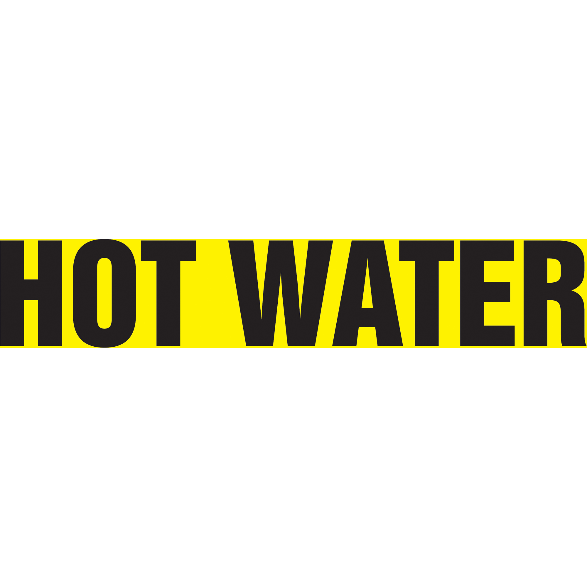 Marqueur de tuyau "Hot Water" Snap TiteMC, À pression, 6" h x 8" la, Noir sur jaune