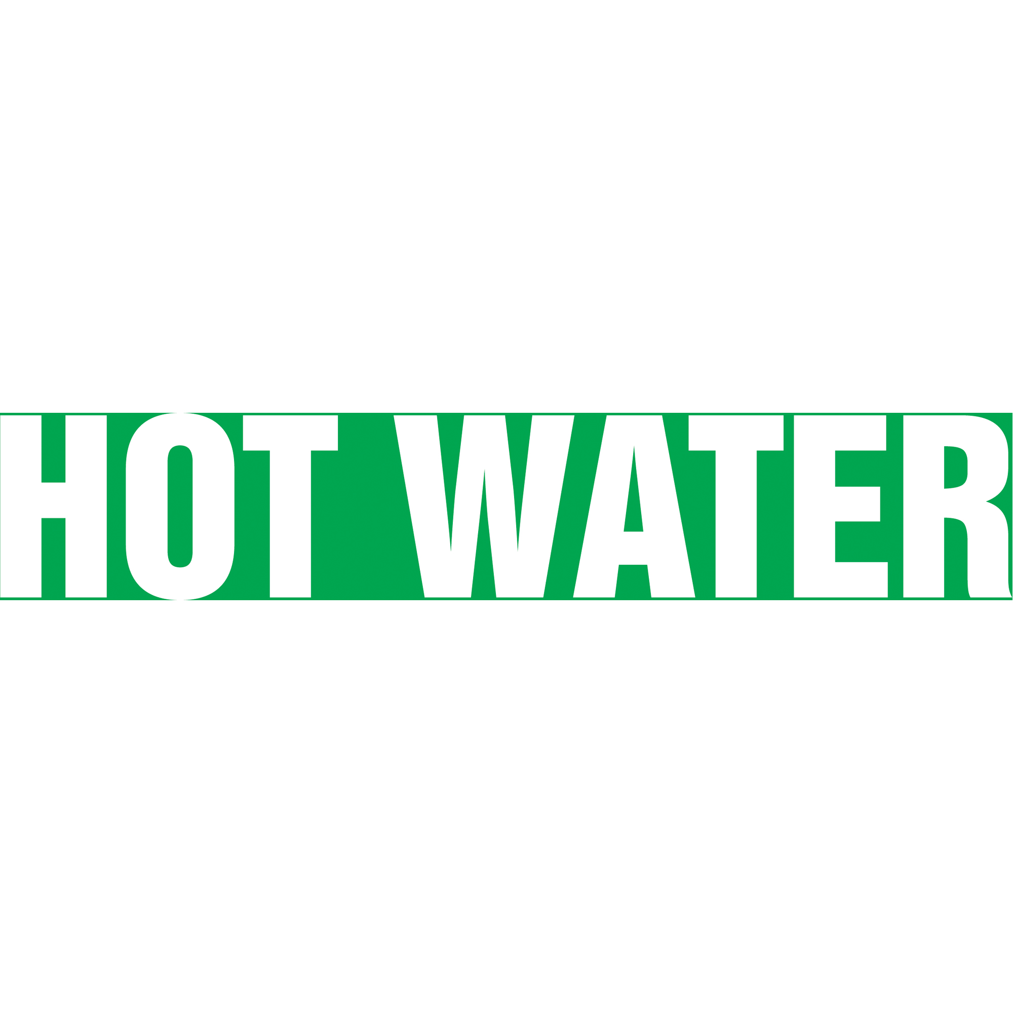 Marqueur de tuyau "Hot Water" Snap TiteMC, À pression, 14" h x 12" la, Blanc/vert