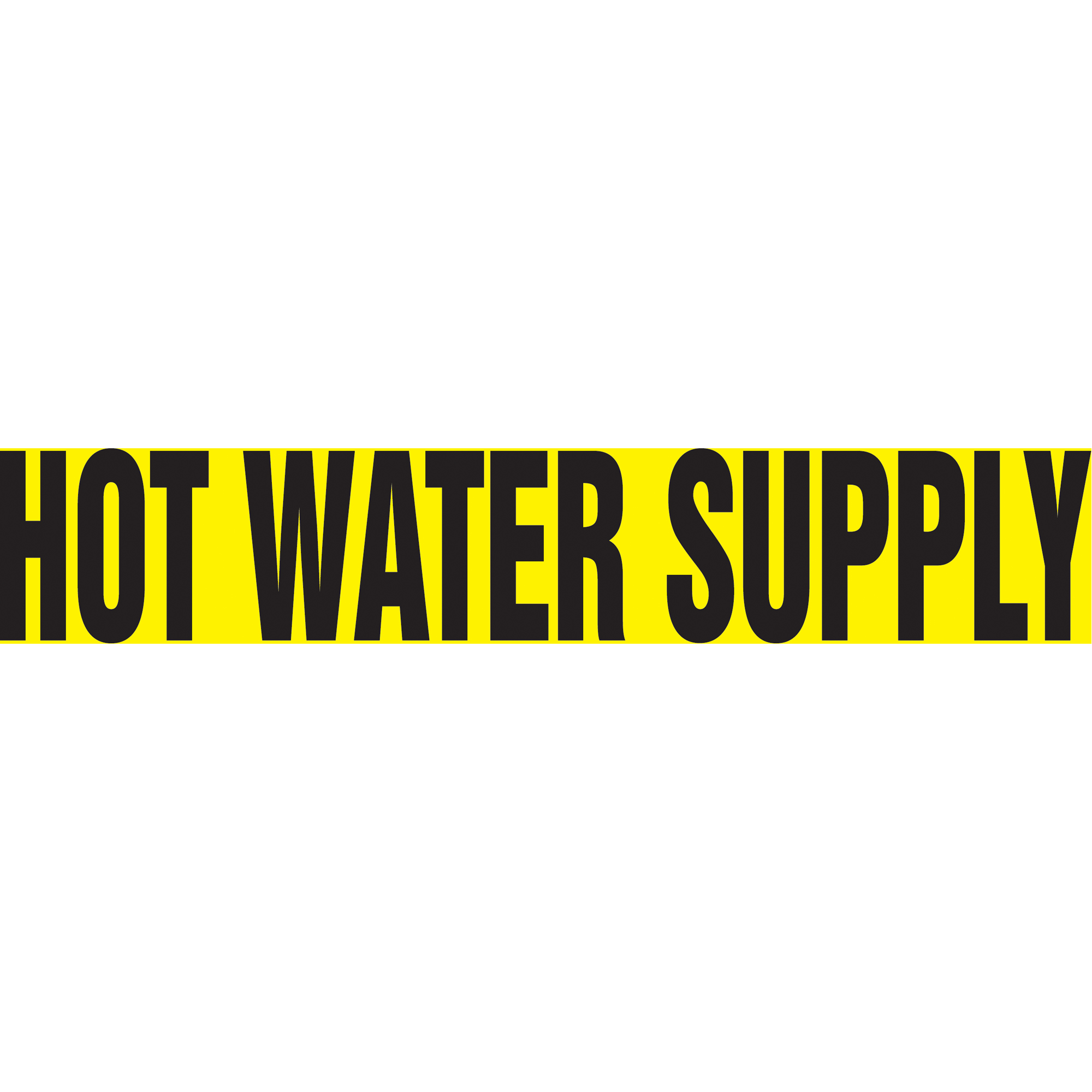 Marqueur de tuyau "Hot Water Supply" Snap TiteMC, À pression, 14" h x 12" la, Noir sur jaune