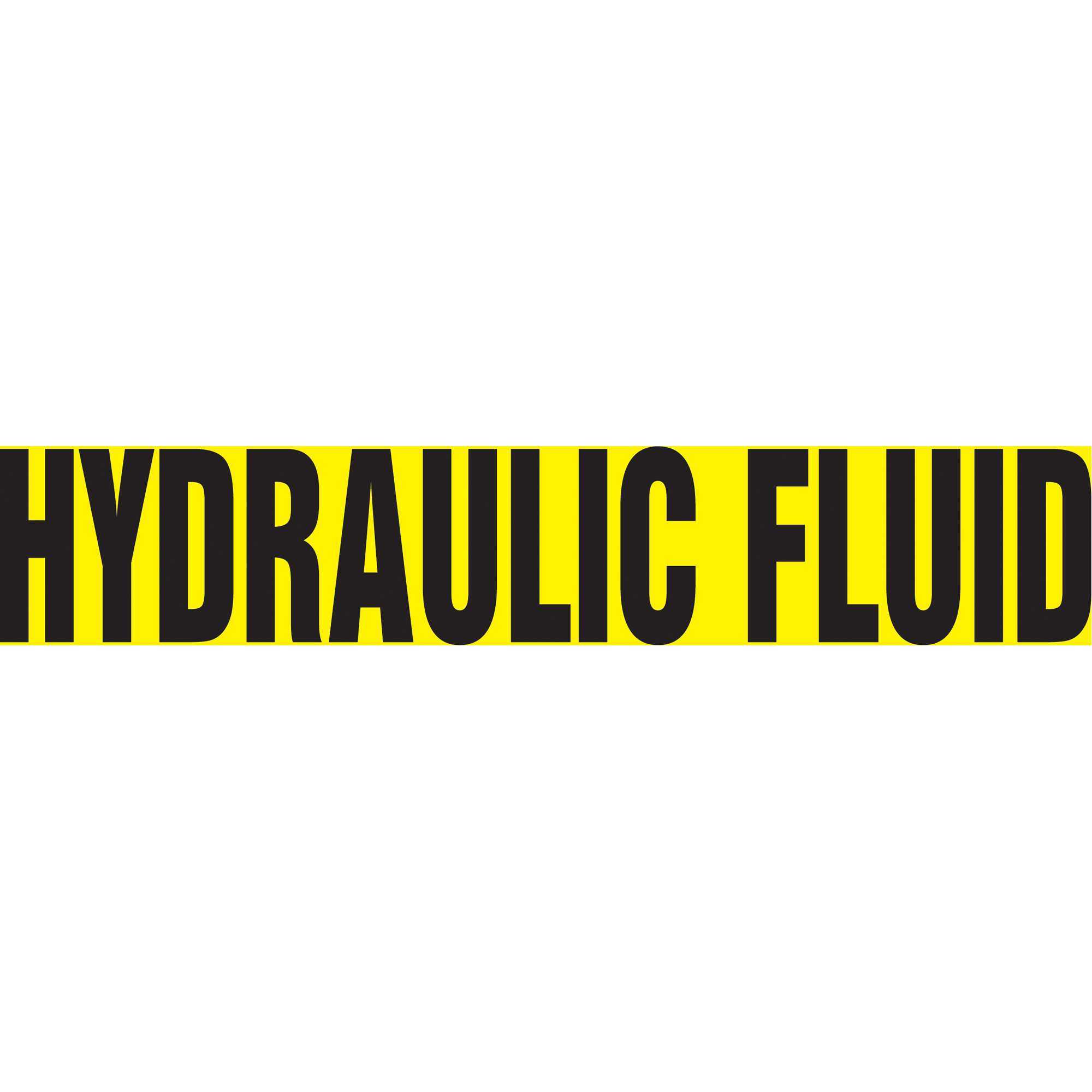 Marqueur de tuyau "Hydraulic Fluid", Autocollant, 1-1/2" h x 8" la, Noir sur jaune