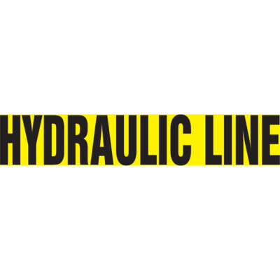 Marqueur de tuyau "Hydraulic Line", Autocollant, 1-1/2" h x 8" la, Noir sur jaune
