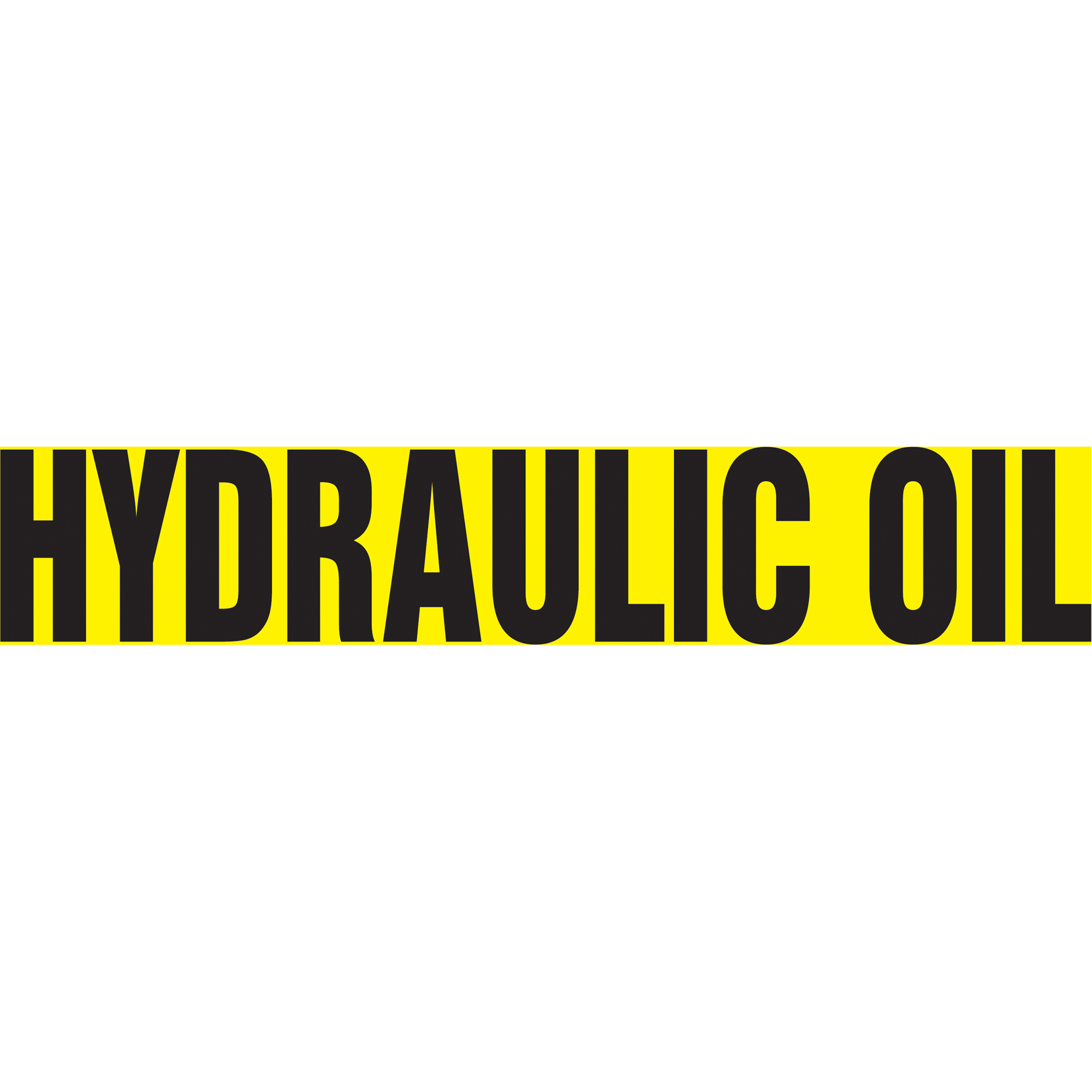 Marqueur de tuyau "Hydraulic Oil", Autocollant, 1-1/2" h x 8" la, Noir sur jaune