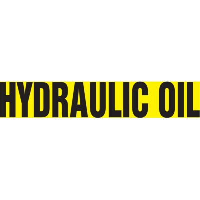 Marqueur de tuyau "Hydraulic Oil" Snap TiteMC, À pression, 14" h x 12" la, Noir sur jaune