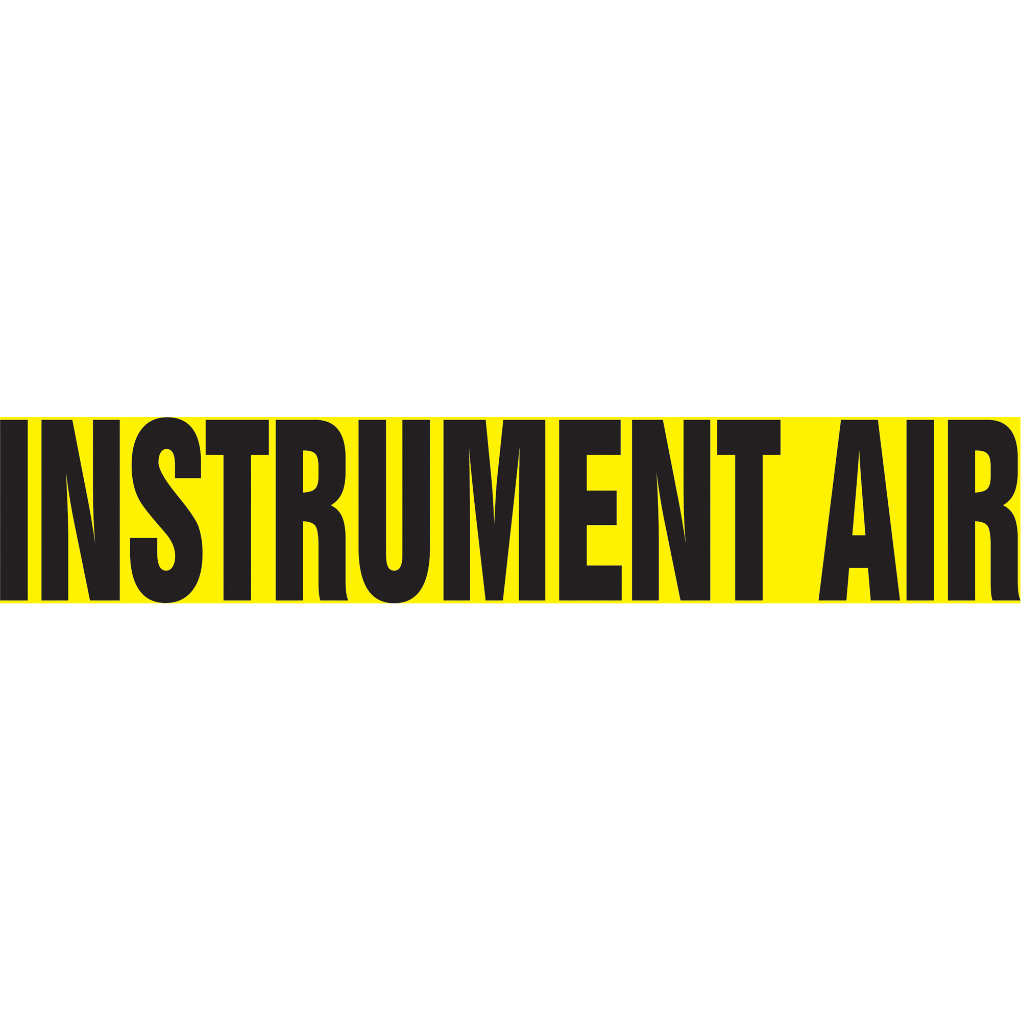 Marqueur de tuyau "Instrument Air", Autocollant, 1-1/2" h x 8" la, Noir sur jaune