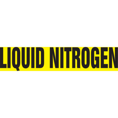 Marqueur de tuyau "Liquid Nitrogen", Autocollant, 1-1/2" h x 8" la, Noir sur jaune