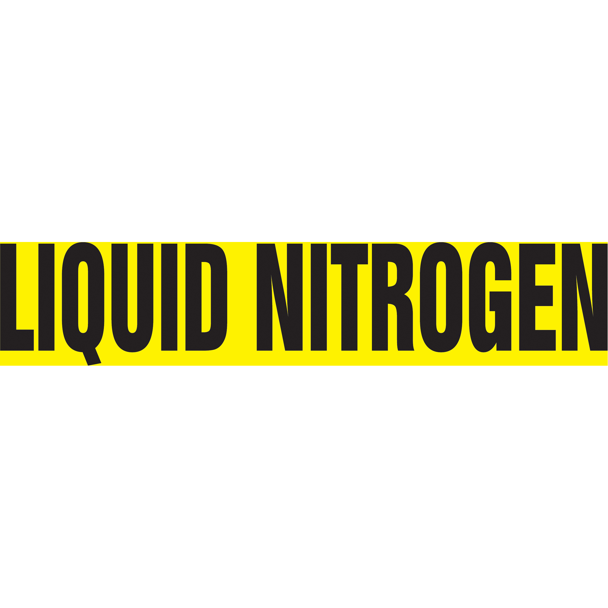 Marqueur de tuyau "Liquid Nitrogen", Autocollant, 2-1/2" h x 12" la, Noir sur jaune