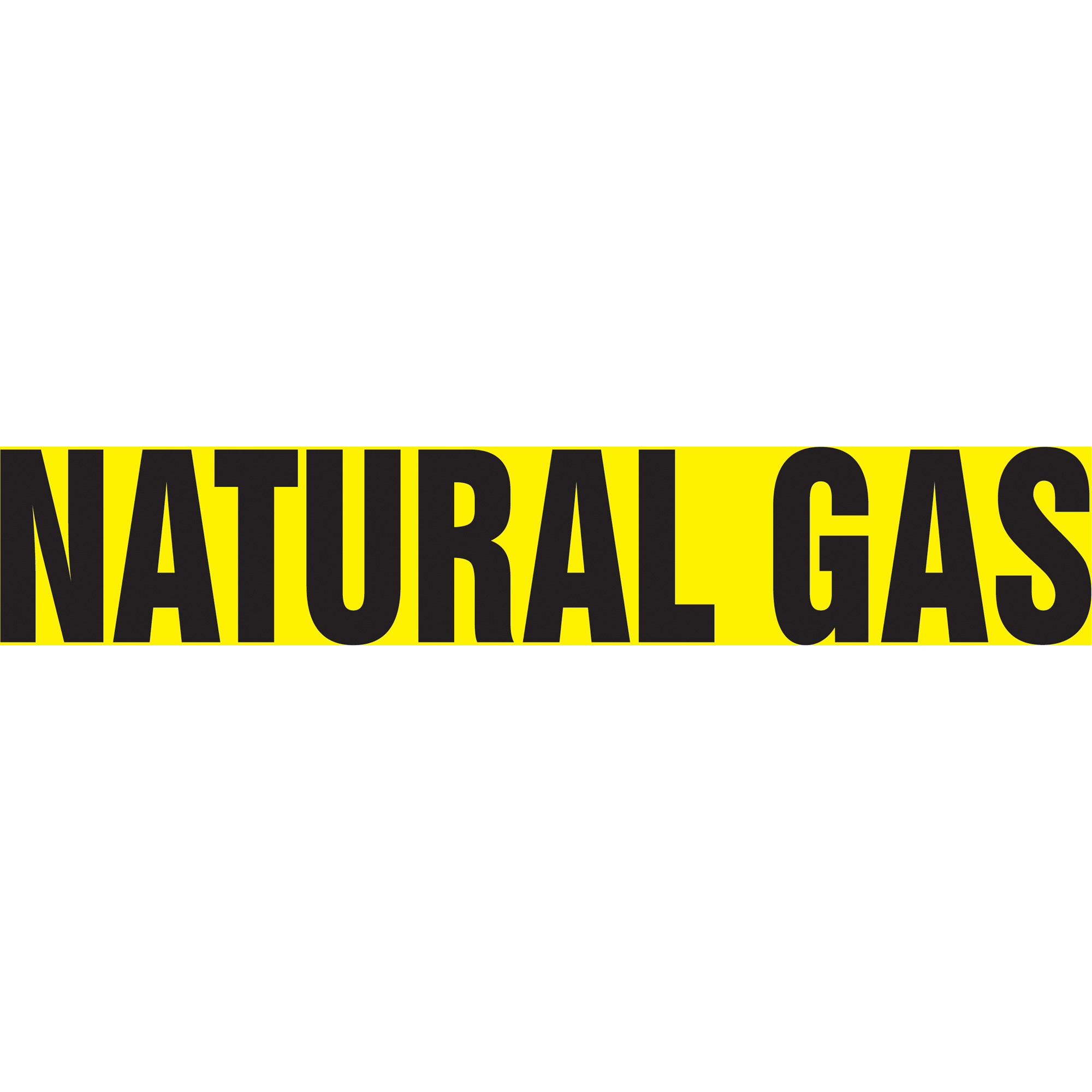Marqueur de tuyau "Natural Gas" Snap TiteMC, À pression, 14" h x 12" la, Noir sur jaune