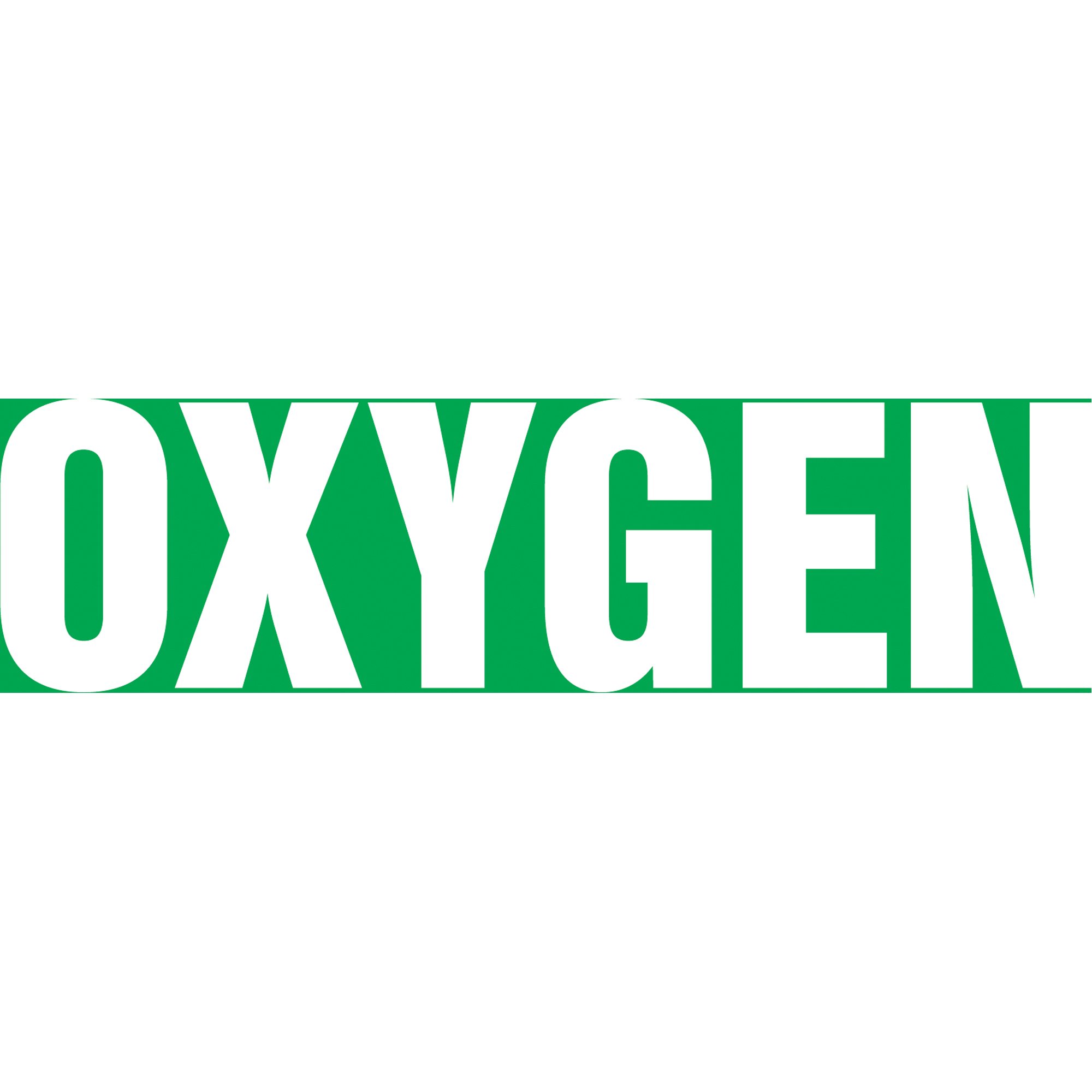 Marqueur de tuyau "Oxygen", Autocollant, 1-1/2" h x 8" la, Blanc/vert