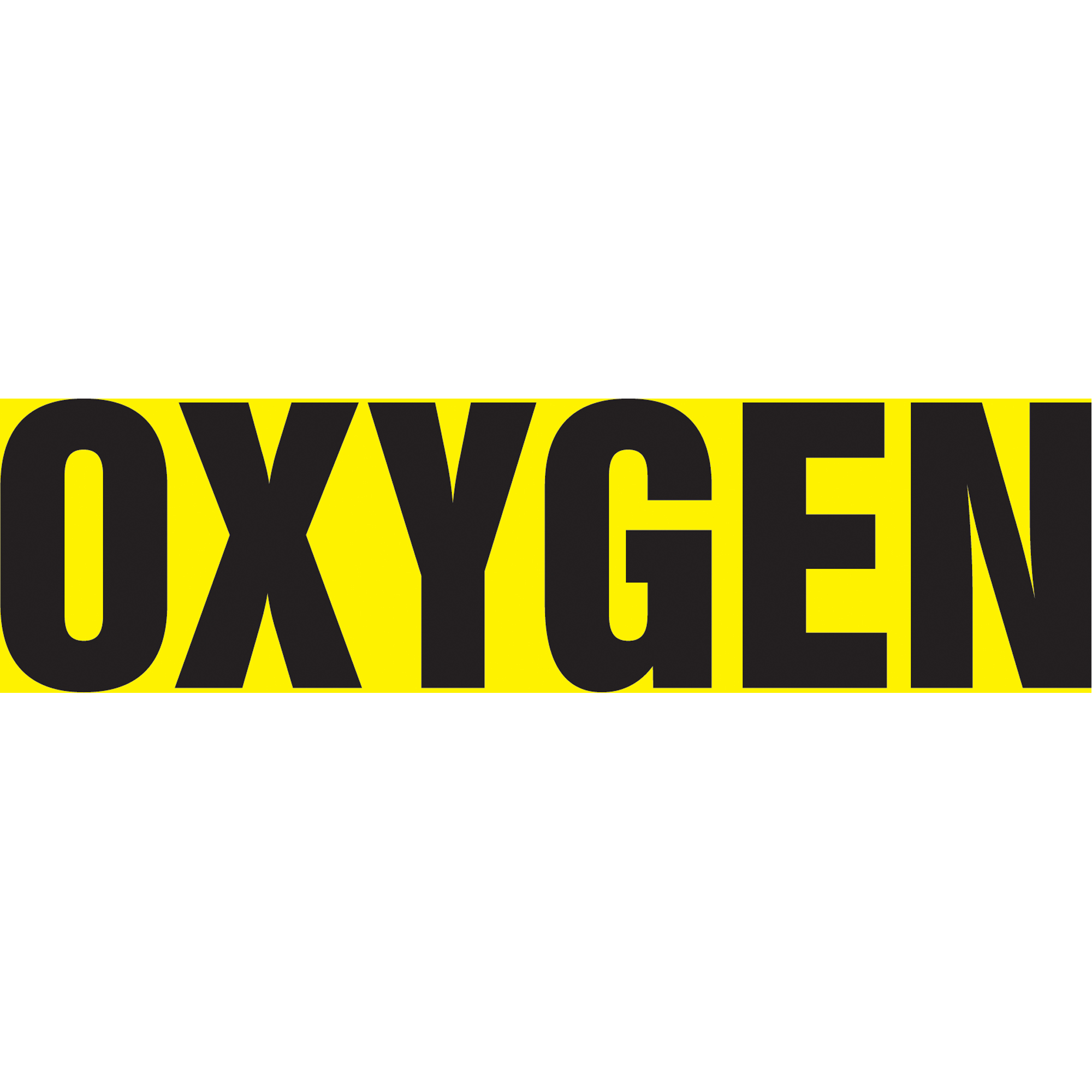 Marqueur de tuyau "Oxygen" Snap TiteMC, À pression, 6" h x 8" la, Noir sur jaune