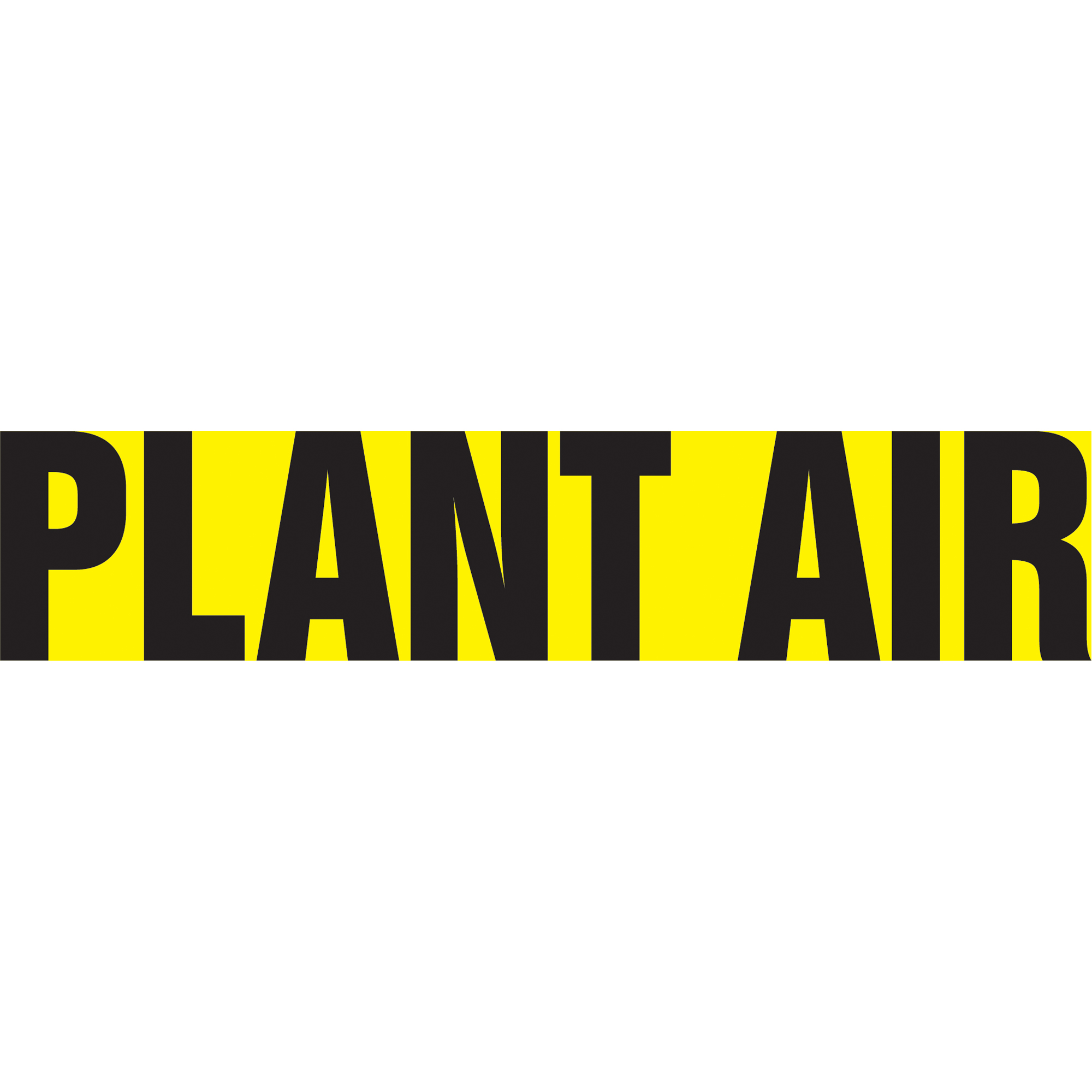 Marqueur de tuyau "Plant Air", Autocollant, 1" h x 8" la, Noir sur jaune
