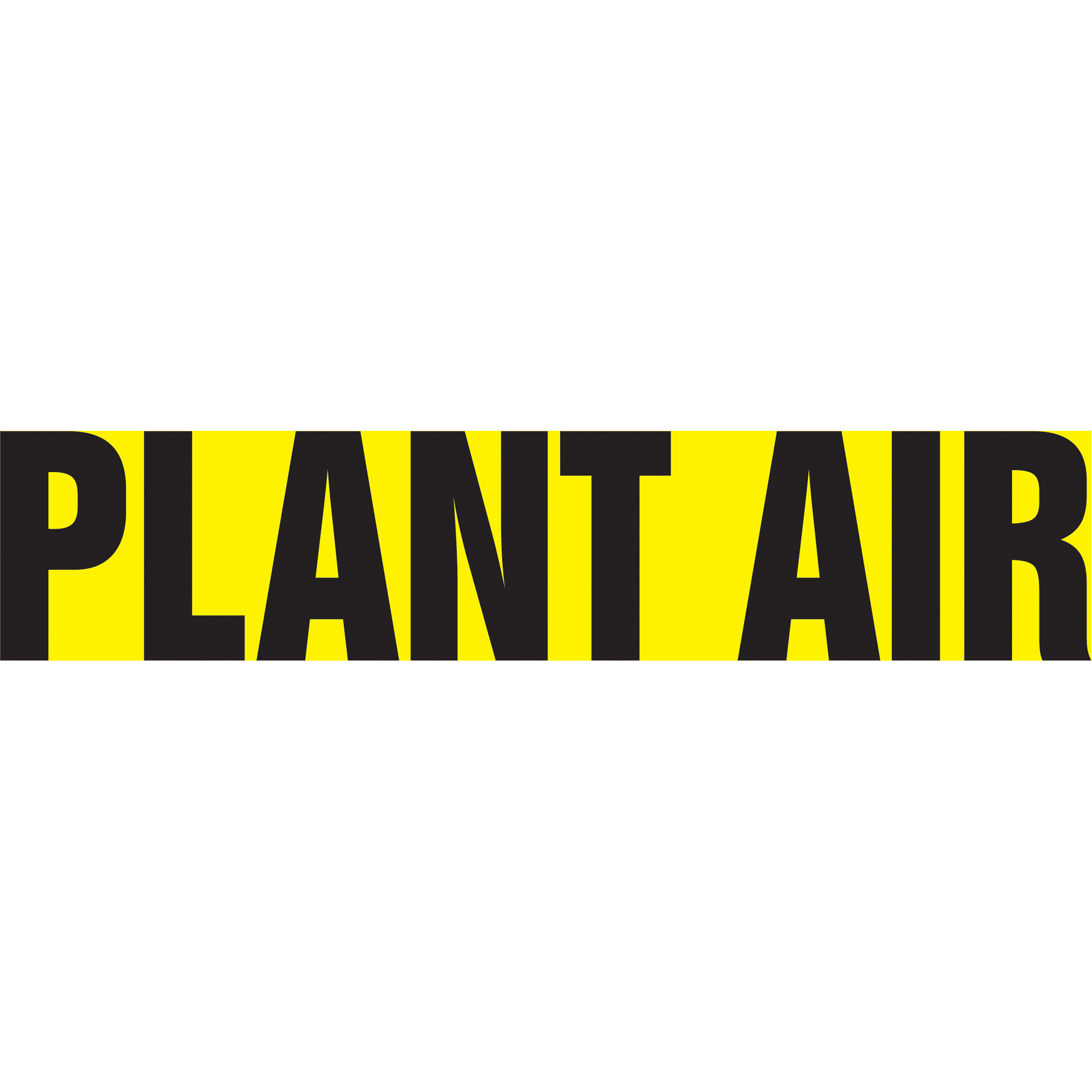 Marqueur de tuyau "Plant Air" Snap TiteMC, À pression, 14" h x 12" la, Noir sur jaune