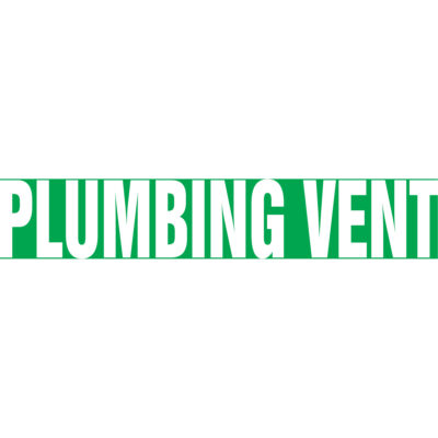 Marqueur de tuyau "Plumbing Vent" Snap TiteMC, À pression, 14" h x 12" la, Blanc/vert