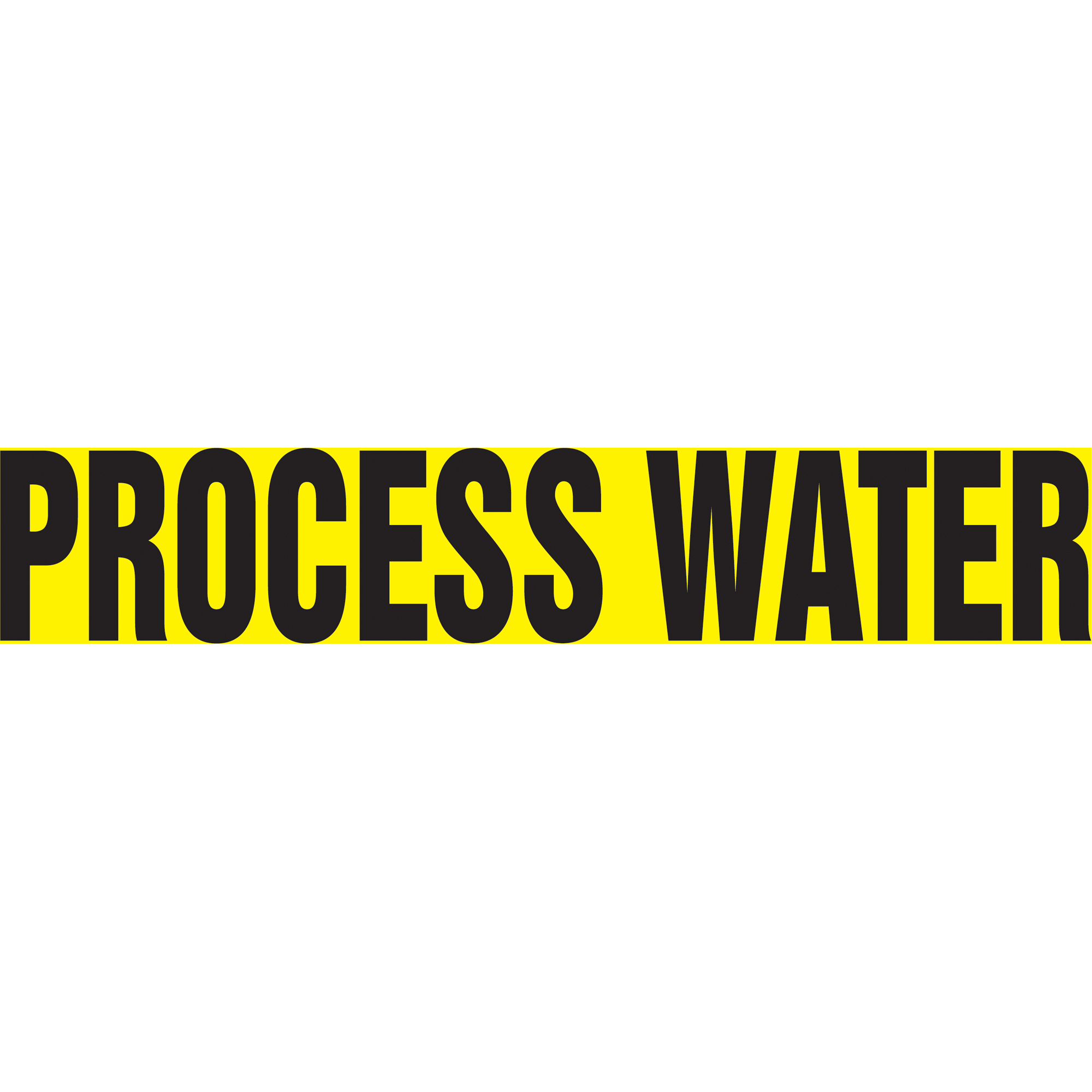 Marqueur de tuyau "Process Water" Snap TiteMC, À pression, 14" h x 12" la, Noir sur jaune