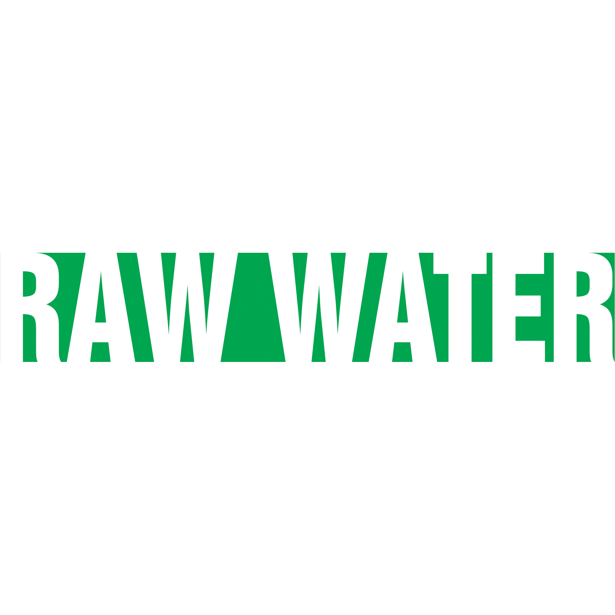 Marqueur de tuyau "Raw Water", Autocollant, 1-1/2" h x 8" la, Blanc/vert