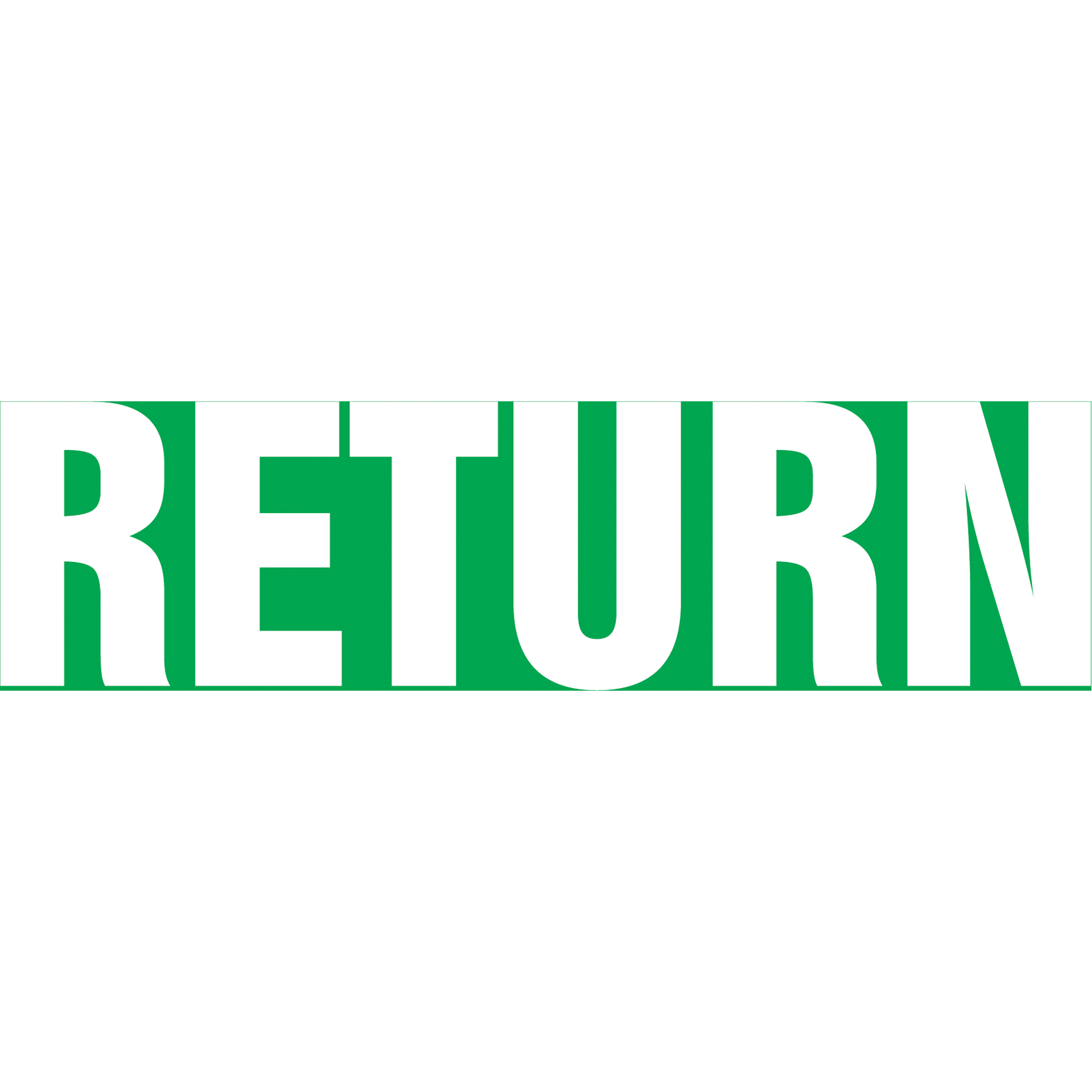 Marqueur de tuyau "Return" Snap TiteMC, À pression, 14" h x 12" la, Blanc/vert