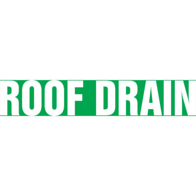 Marqueur de tuyau "Roof Drain" Snap TiteMC, À pression, 14" h x 12" la, Blanc/vert