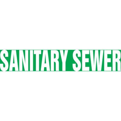 Marqueur de tuyau "Sanitary Sewer" Snap TiteMC, À pression, 14" h x 12" la, Blanc/vert