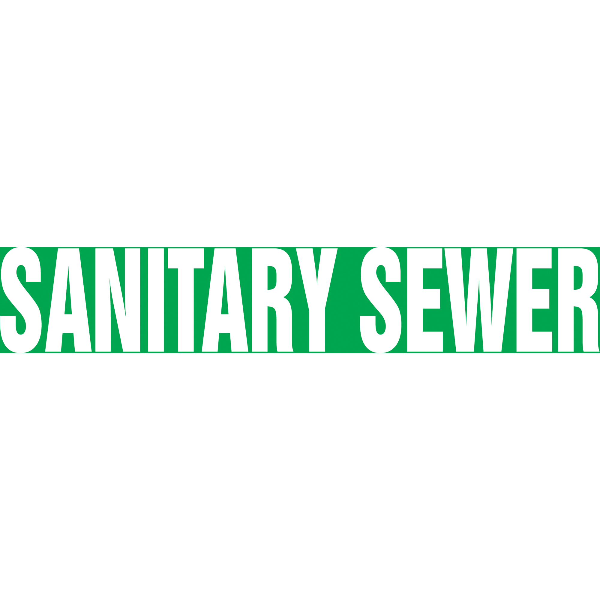 Marqueur de tuyau "Sanitary Sewer" Snap TiteMC, À pression, 14" h x 12" la, Blanc/vert