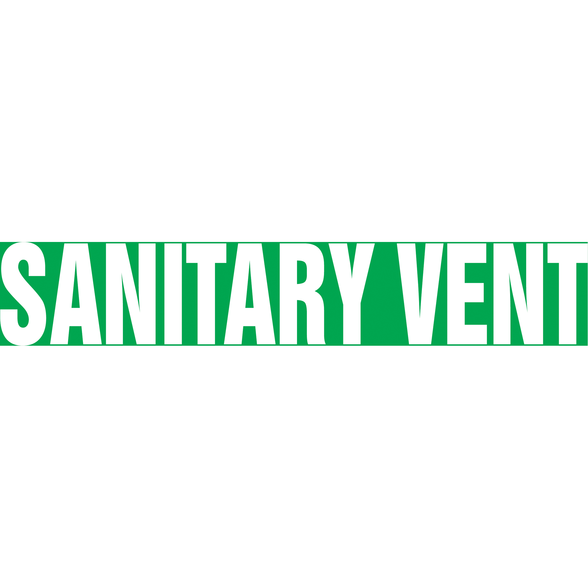 Marqueur de tuyau "Sanitary Vent" Snap TiteMC, À pression, 14" h x 12" la, Blanc/vert