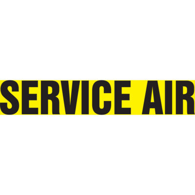 Marqueur de tuyau "Service Air" Snap TiteMC, À pression, 14" h x 12" la, Noir sur jaune
