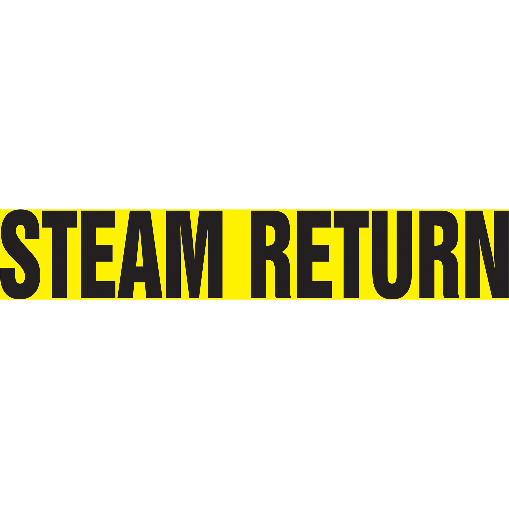 Marqueur de tuyau "Steam Return" Snap TiteMC, À pression, 14" h x 12" la, Noir sur jaune
