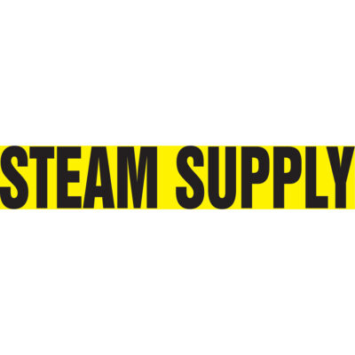 Marqueur de tuyau "Steam Supply" Snap TiteMC, À pression, 14" h x 12" la, Noir sur jaune