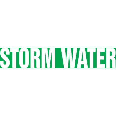 Marqueur de tuyau "Storm Water" Snap TiteMC, À pression, 14" h x 12" la, Blanc/vert